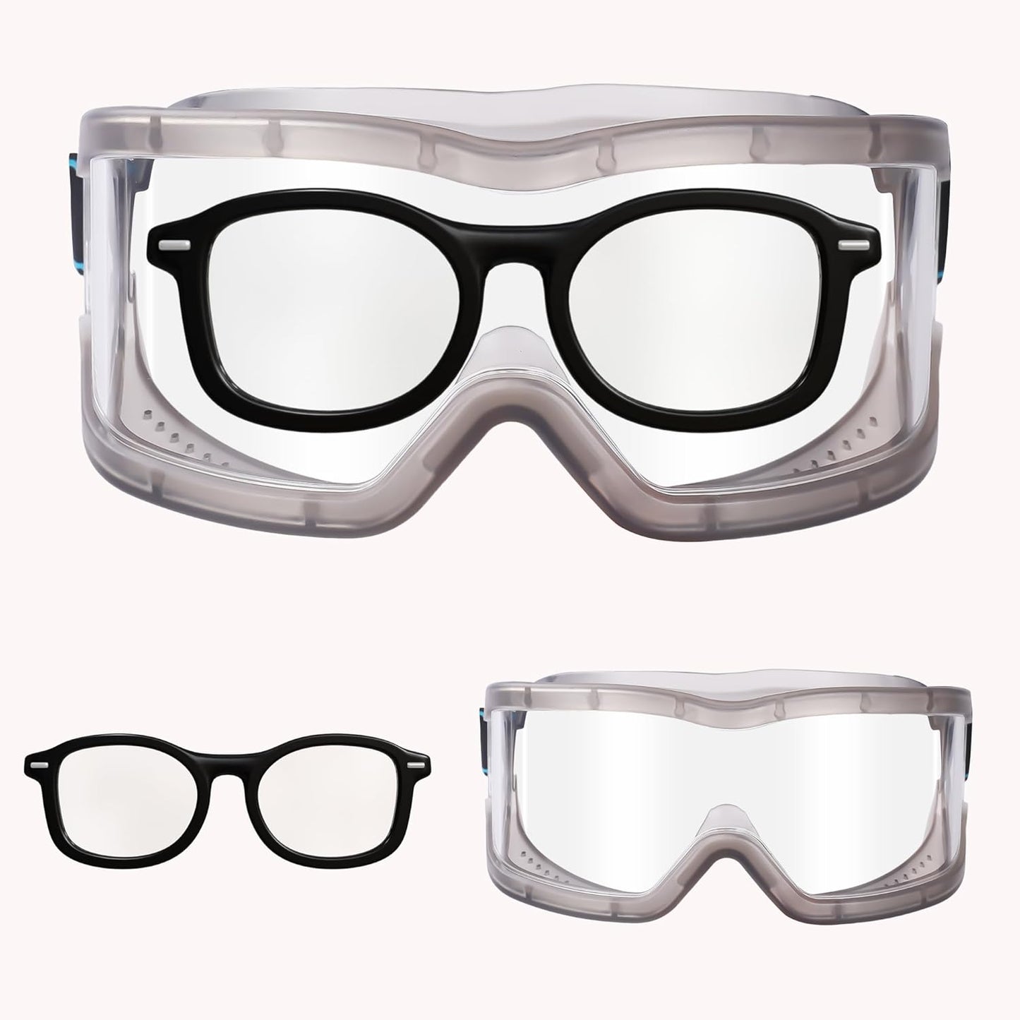 Chemistry Lab Safety Goggles,that Fit Over Glasses,Scientific, Construction, Woodworking, Anti-Fog,Splash,Vent