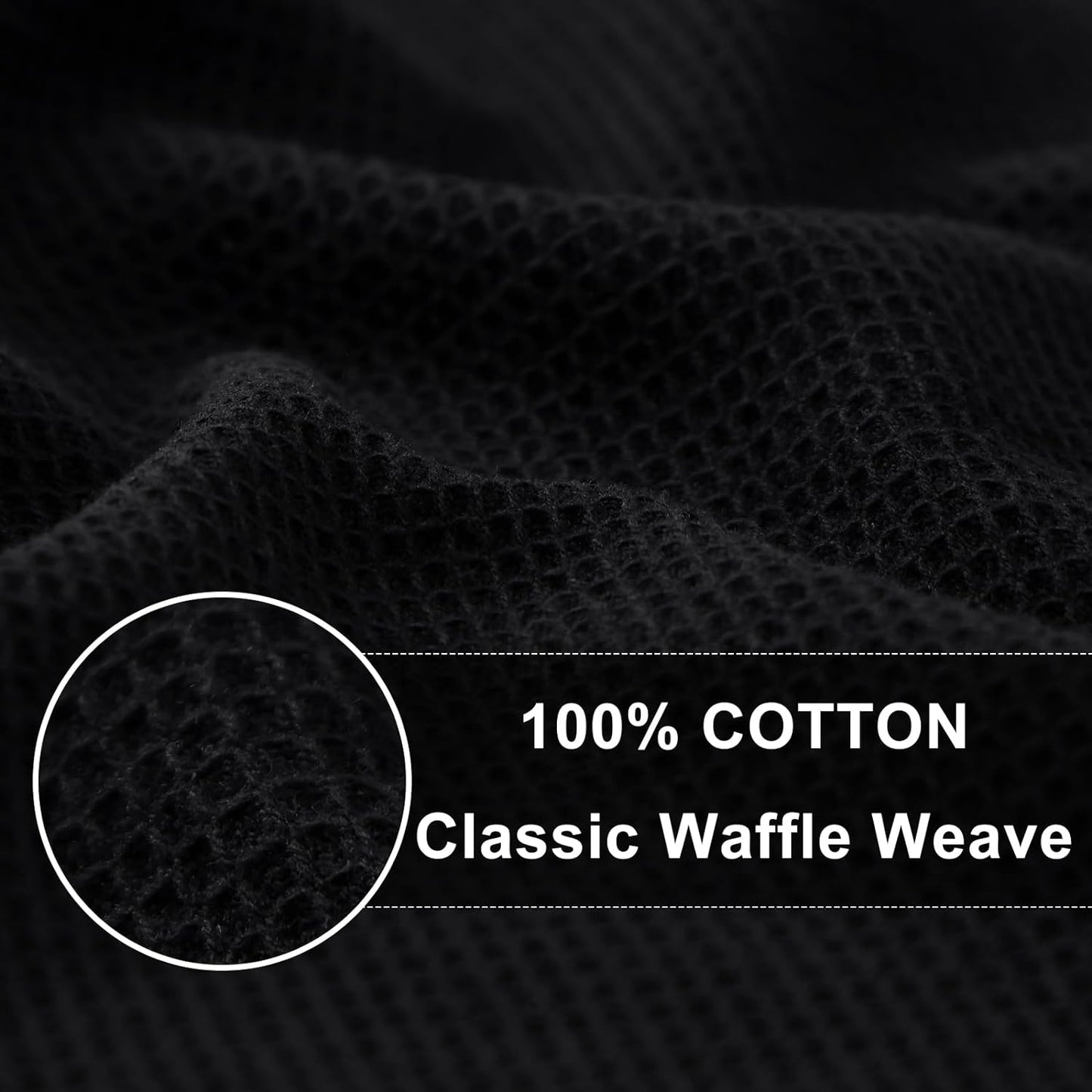 Homaxy 100% Cotton Waffle Weave Kitchen Towels - 8 Pack Soft and Absorbent Dish Towels - 16 x 26 Inches Quick Dry Hand Towels - Black
