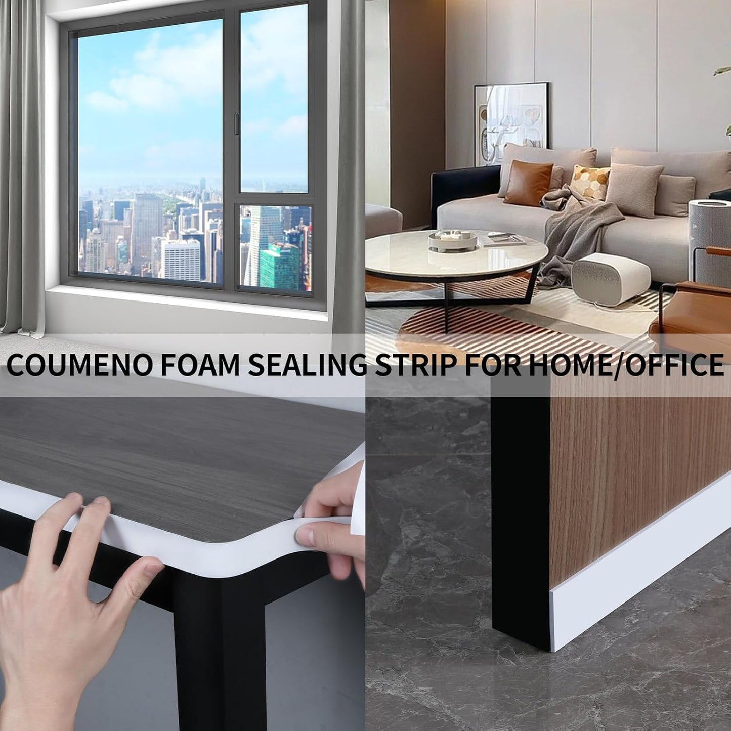 2 Pack EVA Single-Sided Adhesive Foam Tape 1.2inx16.4FT Single-Sided Sealing Strip Foam Pad Sponge Tape Window Weatherproof, Self-Adhesive Insulation Sealing Tape White