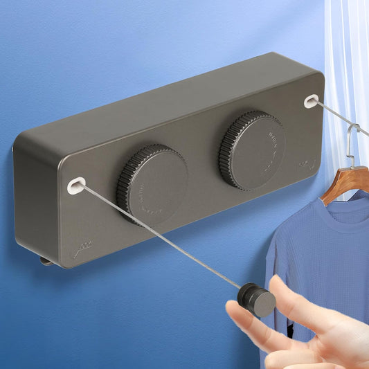 Retractable Clothesline Indoor Outside Heavy-Duty, Upgrade 304 Double Stainless Steel Shower Room Clothes line, Fit Rv Balcony Courtyards Indoor Drying Rack Clothesline, 13.8ft