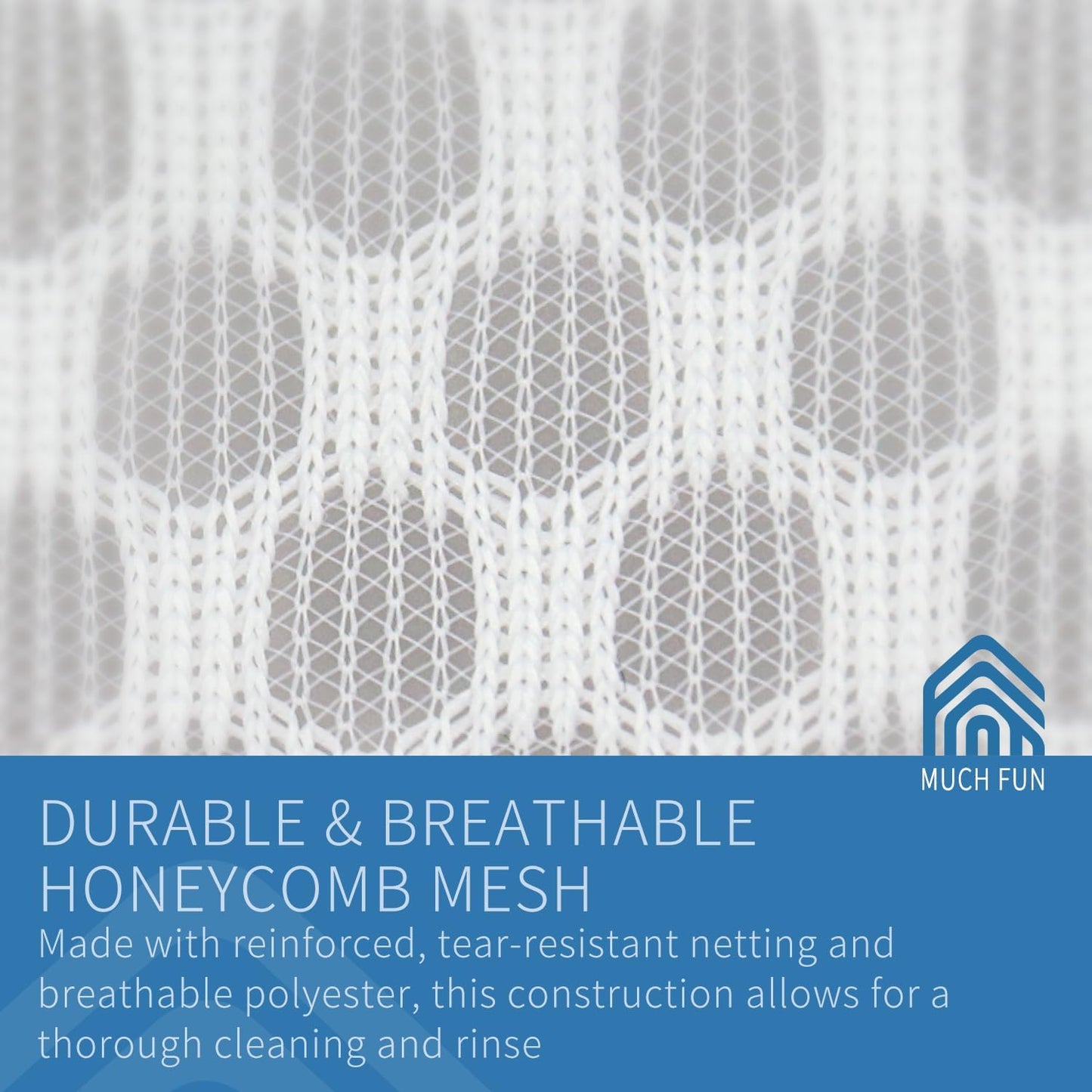 Muchfun 3Pcs Durable Honeycomb Mesh Laundry Bags for Delicates 16 x 20 Inches (3 Large)