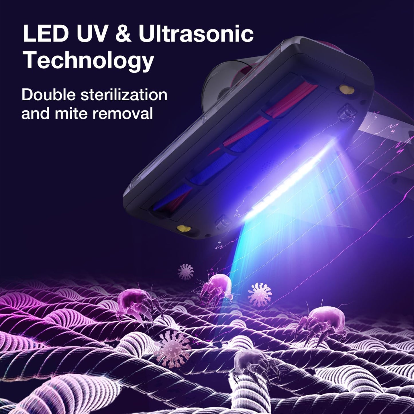 Jimmy WB73 Mattress Vacuum Cleaner, Pet Hair Vacuum, Bed Vacuum with UV & Ultrasonic, Strong Suction, Dust Recognition and Anti-allergen (WB73, Corded)