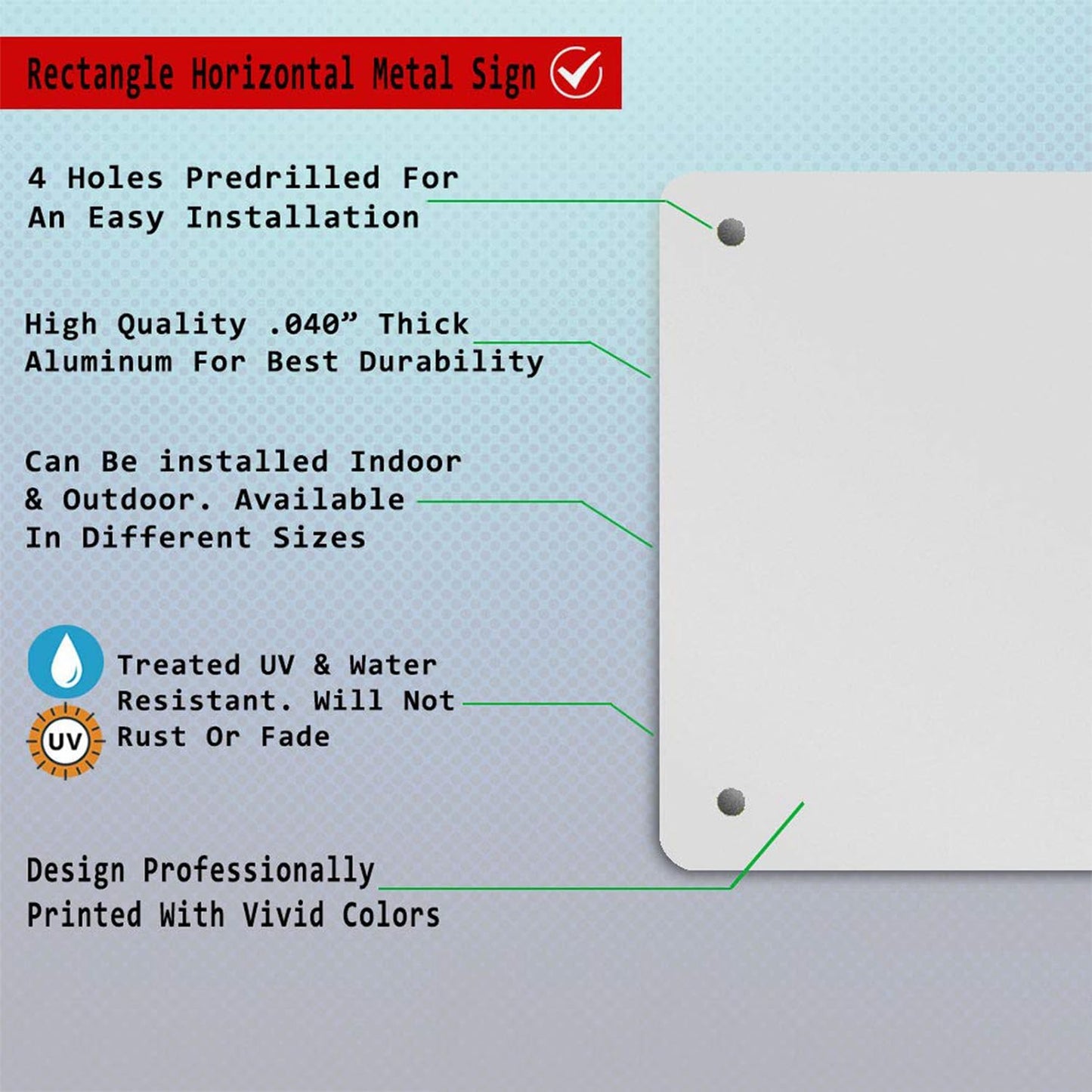 Personalized Aluminum Weatherproof Metal Signs - Multiple Sizes, Custom Text & Picture, Hazard, Garden, Custom Door Signs