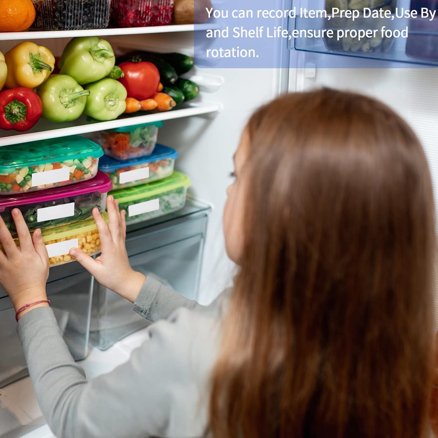 Removable Freezer Labels Stickers, 1 x 3 Inch Blank Removable Freezer Labels Food Storage Stickers, Date Label Waterproof Oil Resistant Easy Clean No Residue- 250 Sheets