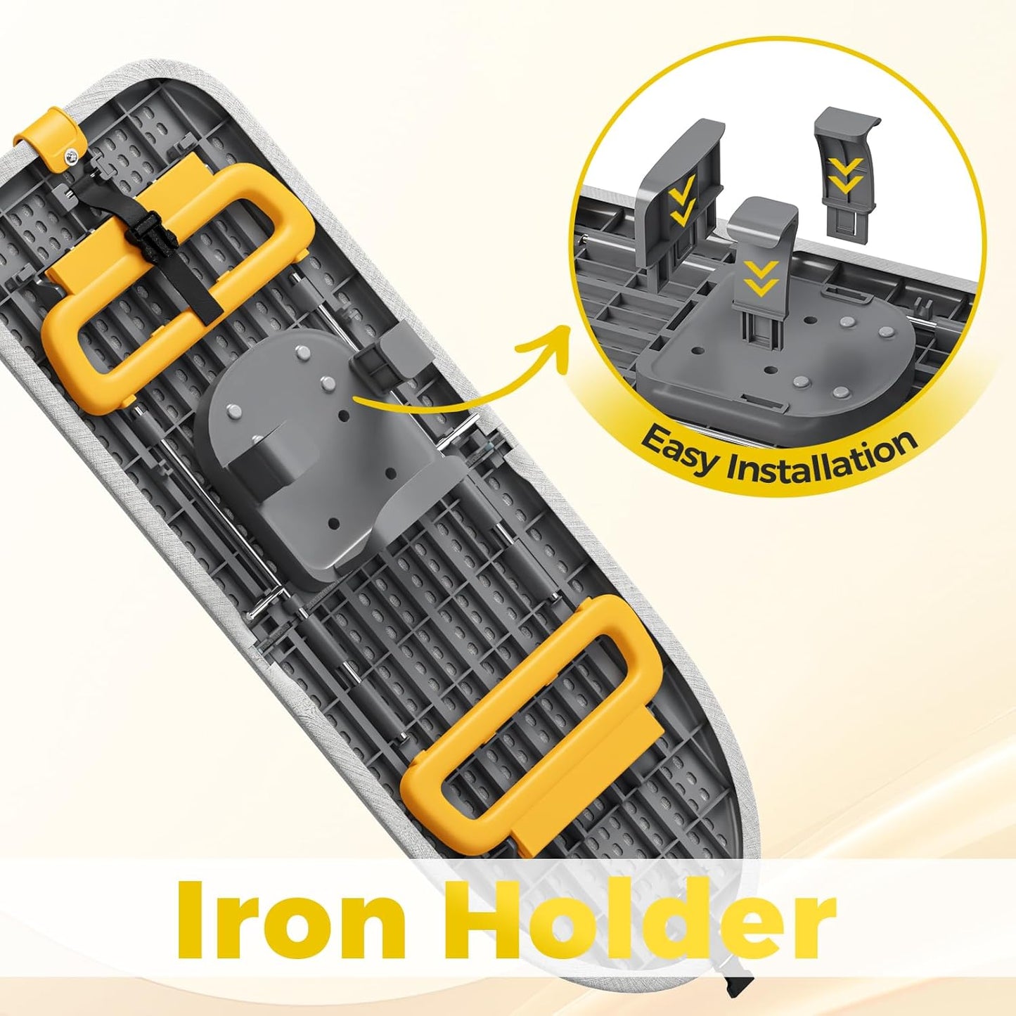 KINGBOARD Tabletop Ironing Board, Small Ironing Board with Iron Holder, Foldable Mini Iron Board, Easy Storage for Travel & Dorm, 12x32 Grey