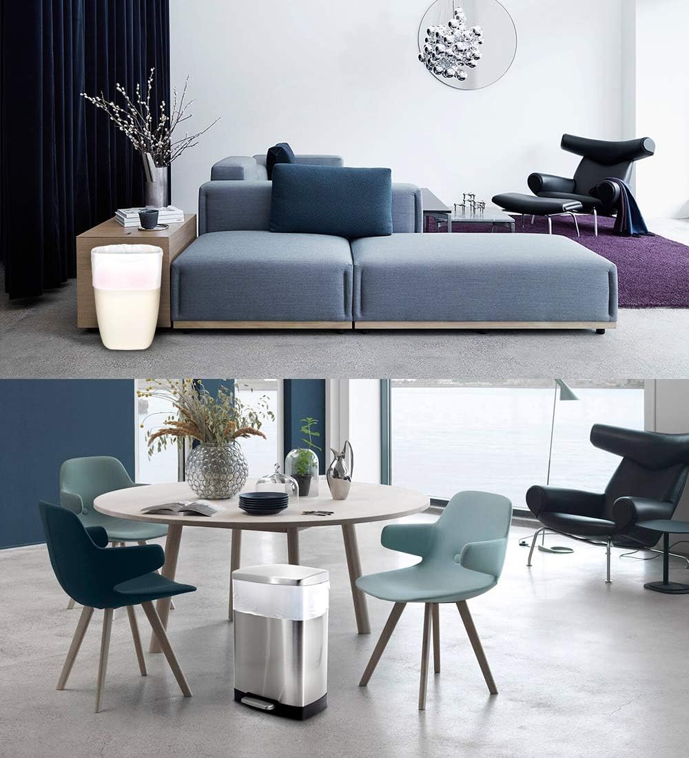 FORID Clear Small Trash Bags - 4 Gallon Garbage Bags Wastebasket Bin Liners 220 Count Plastic Trash Bags for Bathroom Bedroom Office Trash Can