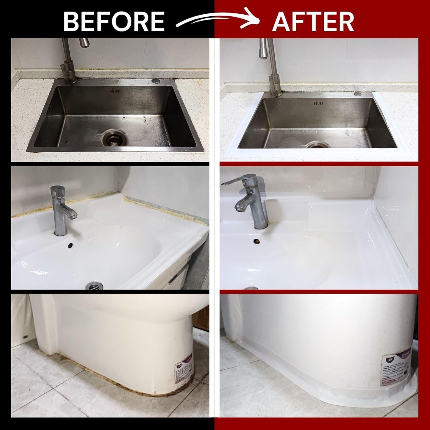 1.5" White Caulk Tape with Self Adhesive, Caulk Strip Waterproof for Bathroom,Toilet, Bathtub,Shower,Caulking Tape for Kitchen and Wall Toilet Sealer Around Base 10.5 Ft x 3 Rolls