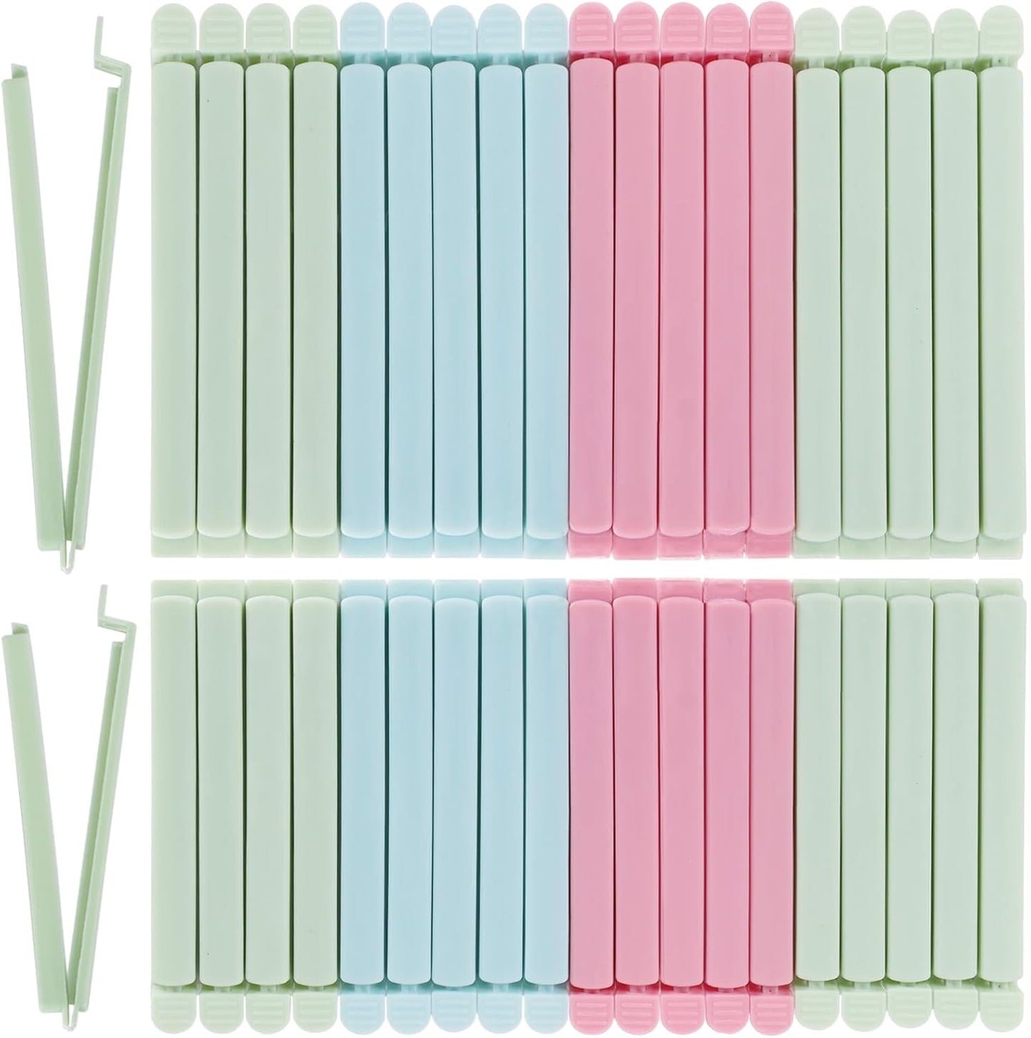 80 PCS Sealing Clip Bag Plastic Chip Large Size Food Clips Bag Clips for Food Storage Kitchen and Home (5.9in x40, 4.72in x40)