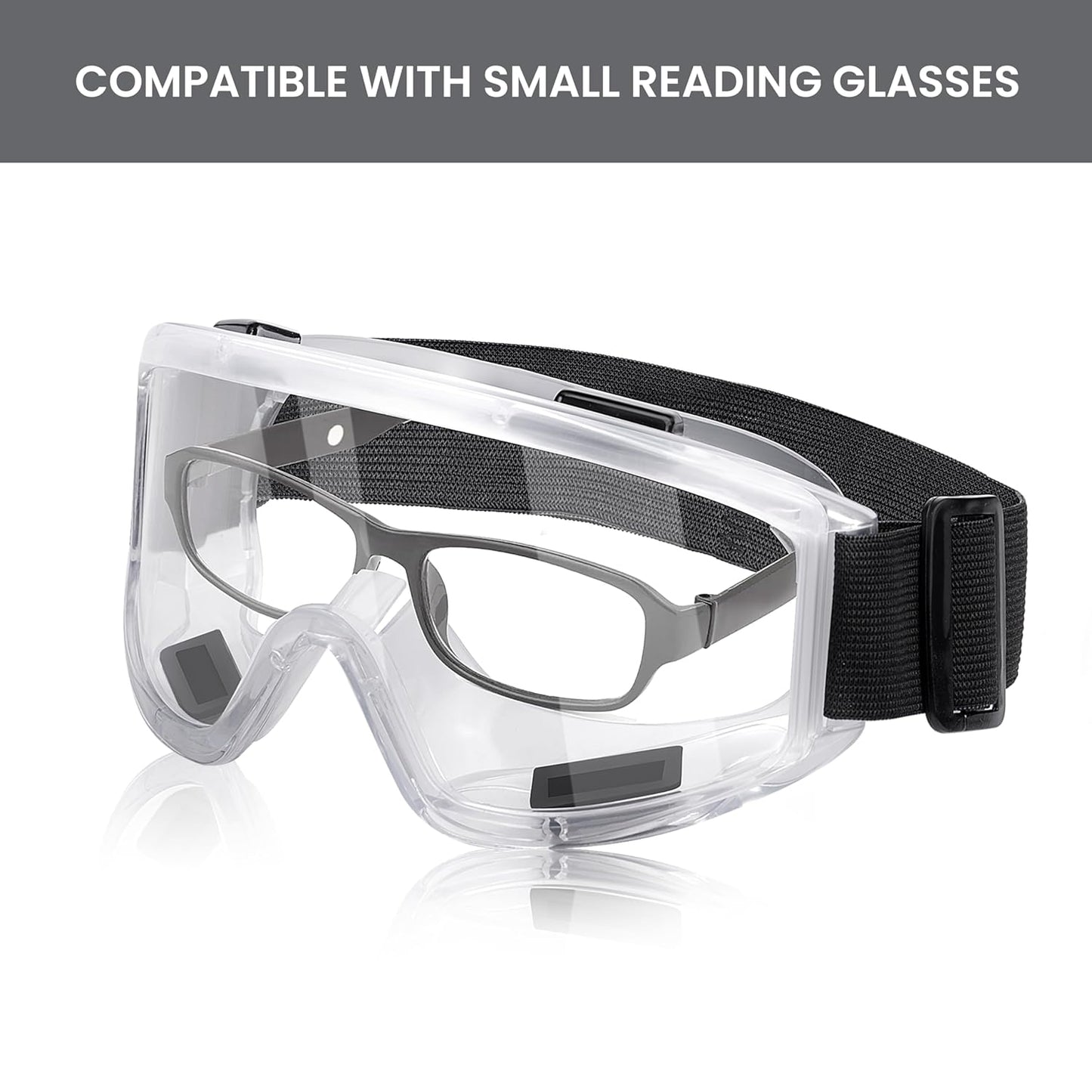 AirGearPro Vision-1000 Anti-Fog Safety Goggles | Impact Resistant Protective Goggles | ANSI Z87.1 Work Goggles for Painting, Sanding, Dust, Woodworking, Construction, Chemistry, Laboratory (1 Pack)