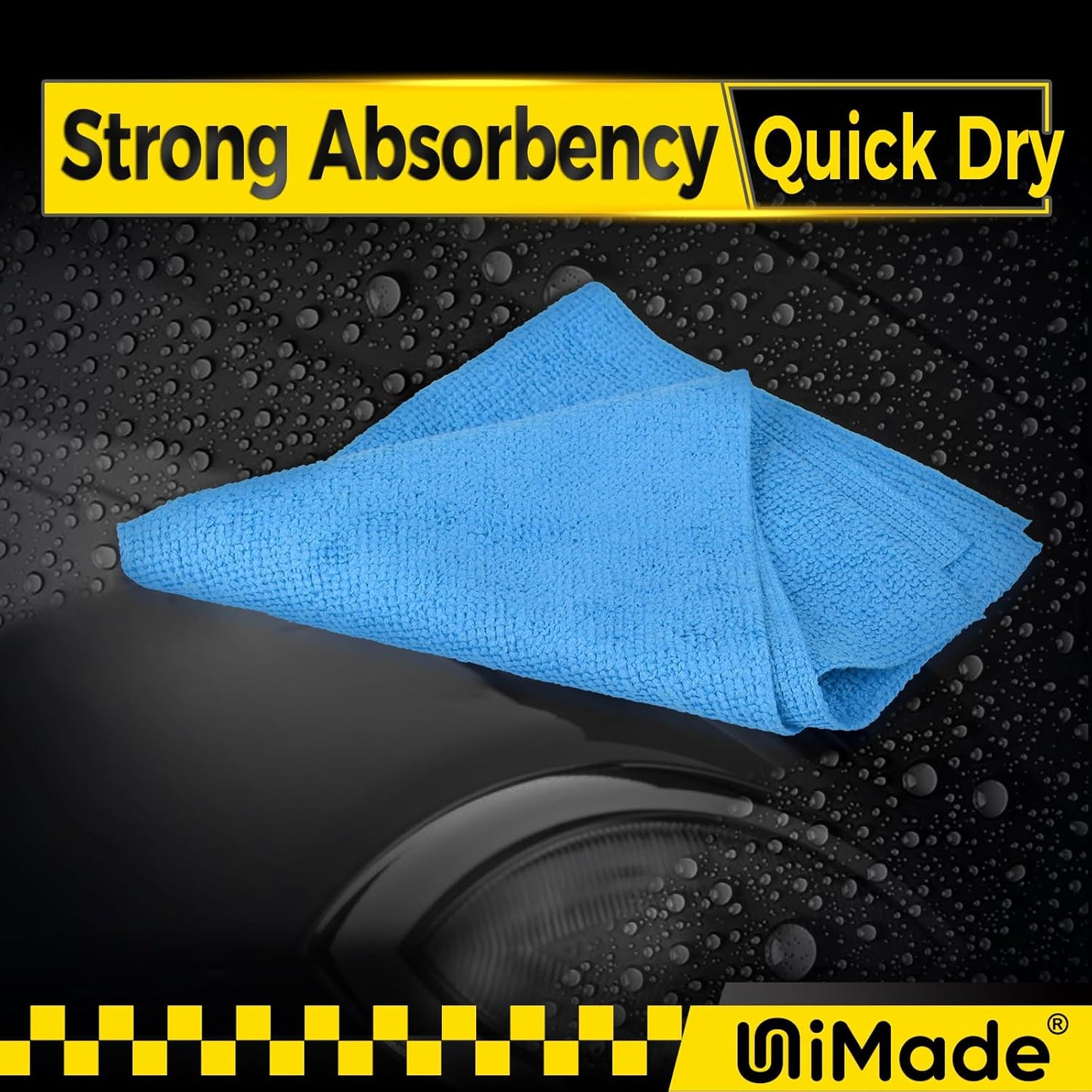 Shop Towels, 100 Pack Commercial Grade Work Rags Microfiber Towels for Cars Cleaning Rags Bulk Detailing Cloth for Automotive Bar Mechanic Restaurant Garage Housekeeping, 11.5"x 11.5", Blue