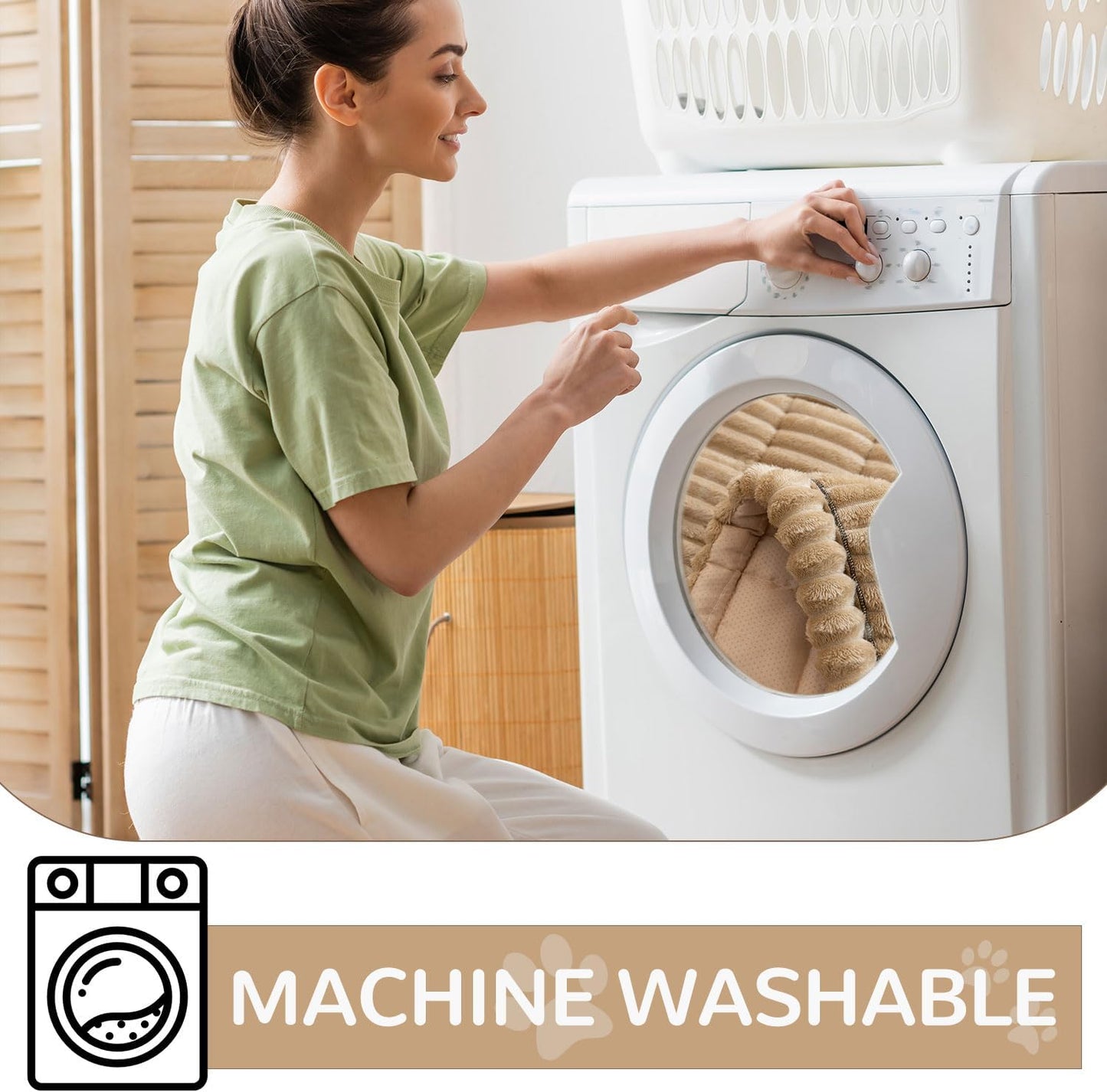 OTOB Dog Couch Covers for 3 Cushion Washable Non Slip Plush Pet Friendly Bed Mat Sofa Cover for Dogs, All Seasons Cozy Soft Fuzzy Furniture Protector Sofa Slipcovers (Coffee, 27.6" x 59.1")