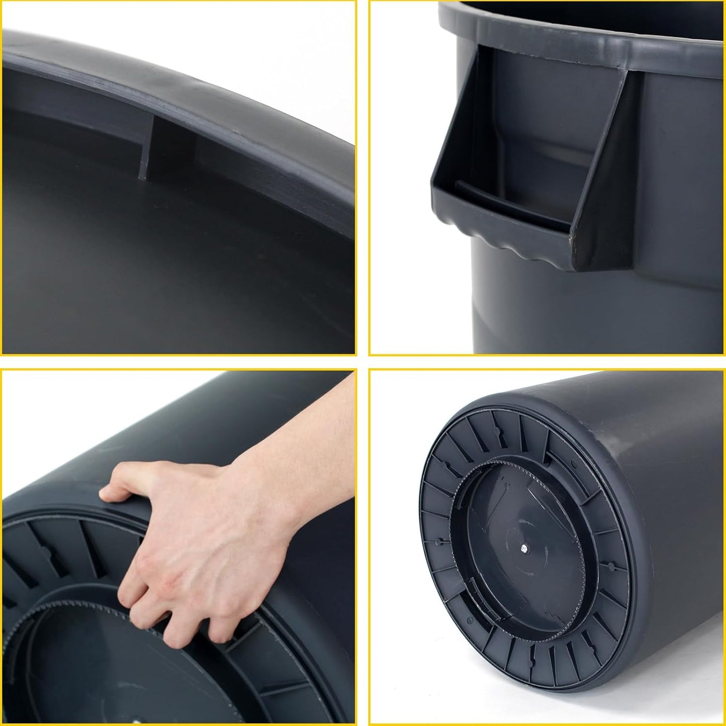 32 Gallon Outdoor Trash Can, Outdoor Trash Can with Lid and Removable Wheels, Rolling Garbage Can, Commercial Garbage Can Suitable for Restaurants, Backyards, and Garages. (2-Pack, 32 Gallon)