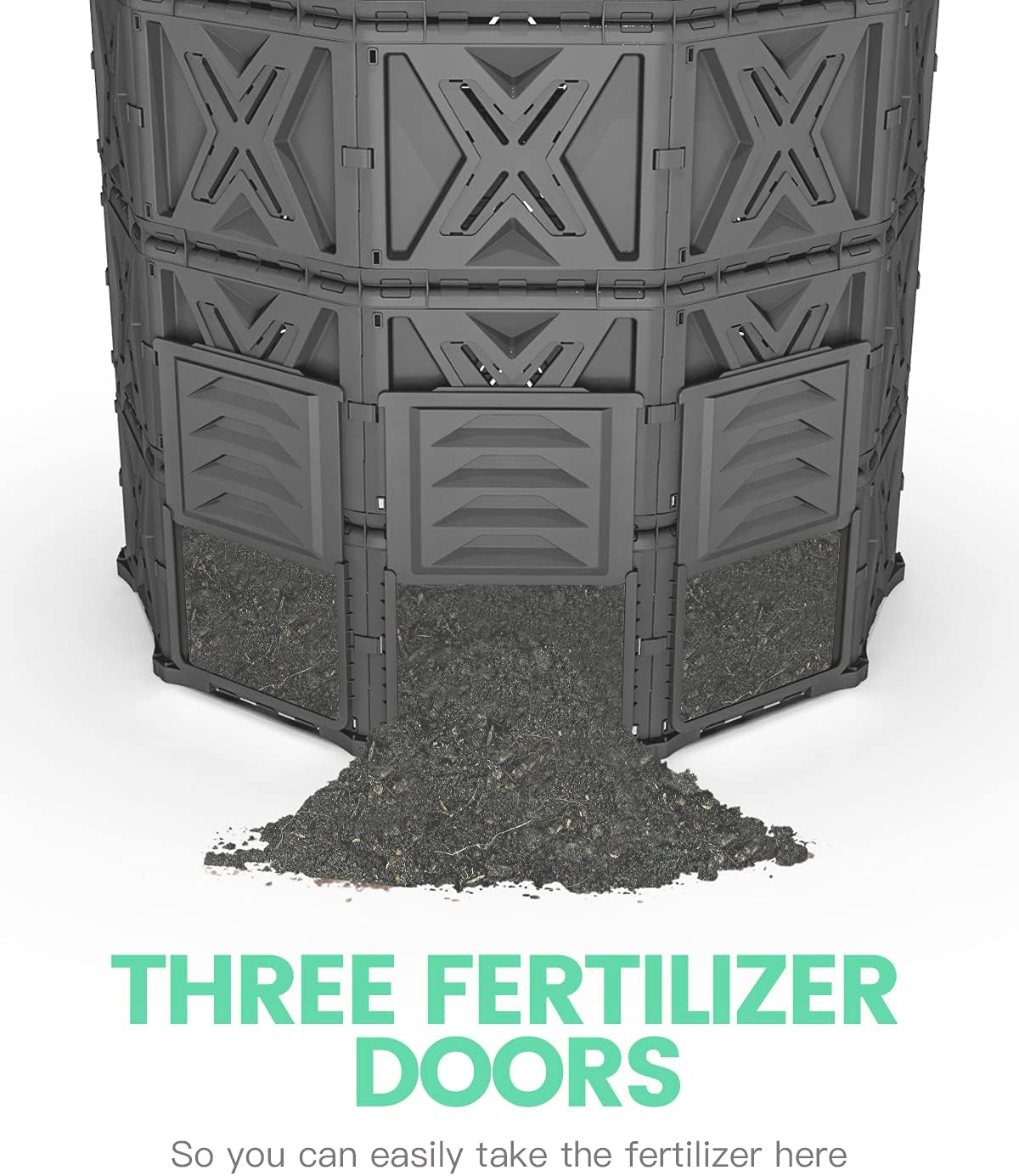 Large Compost Bin - 190 Gallon (720 L) Garden Composter with Better Aeration System, Easy Assembling/BPA Free/Sturdy/Outdoor Compost Tumbler