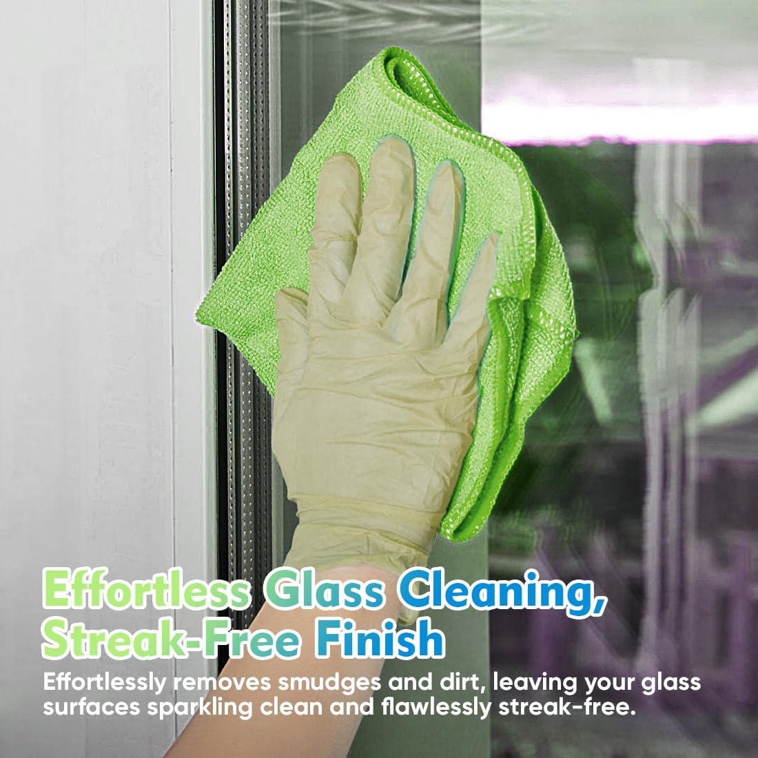 HOMEXCEL Microfiber Cleaning Cloth 20 Pack 11.5 x 11.5 Inch Microfiber Towels for Cars Ultra Absorbent Cleaning Rags Lint Free Cleaning Towels for Household Kitchen, Window Car Green