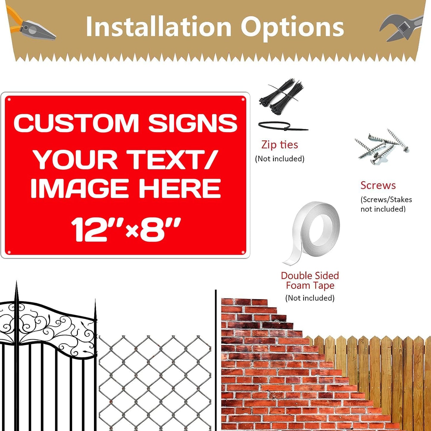 Personalized Aluminum Weatherproof Metal Sign - Multiple Sizes, Custom Text & Picture, Hazard, Garden, Custom Door Sign