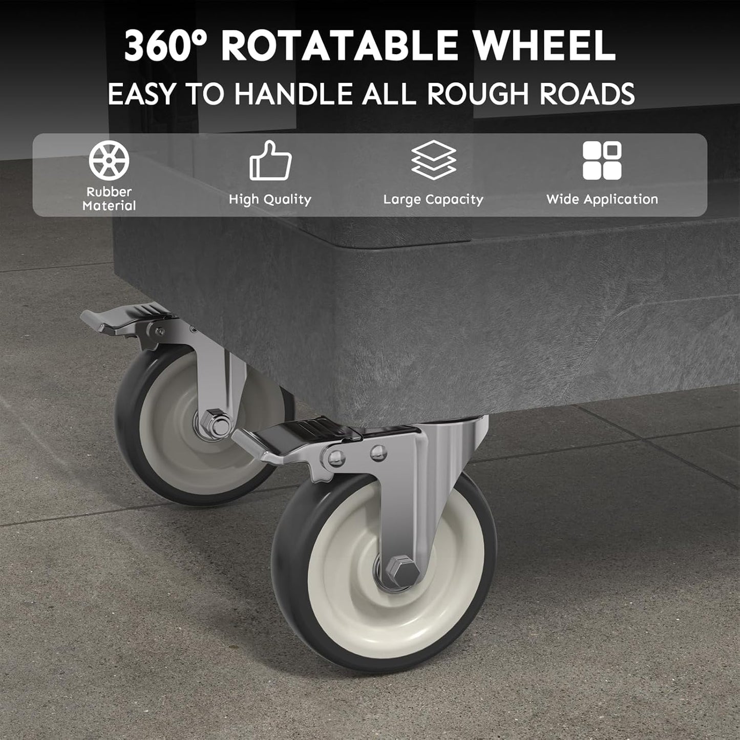 Utility Cart on Wheels, 1000 lbs Capacity Rolling Service Cart, 34 x 17 Inch Work Carts, 2 Shelf Heavy Duty Plastic Tool Cart, Lipped Shelves, for Warehouse, Garage, Cleaning, Gray