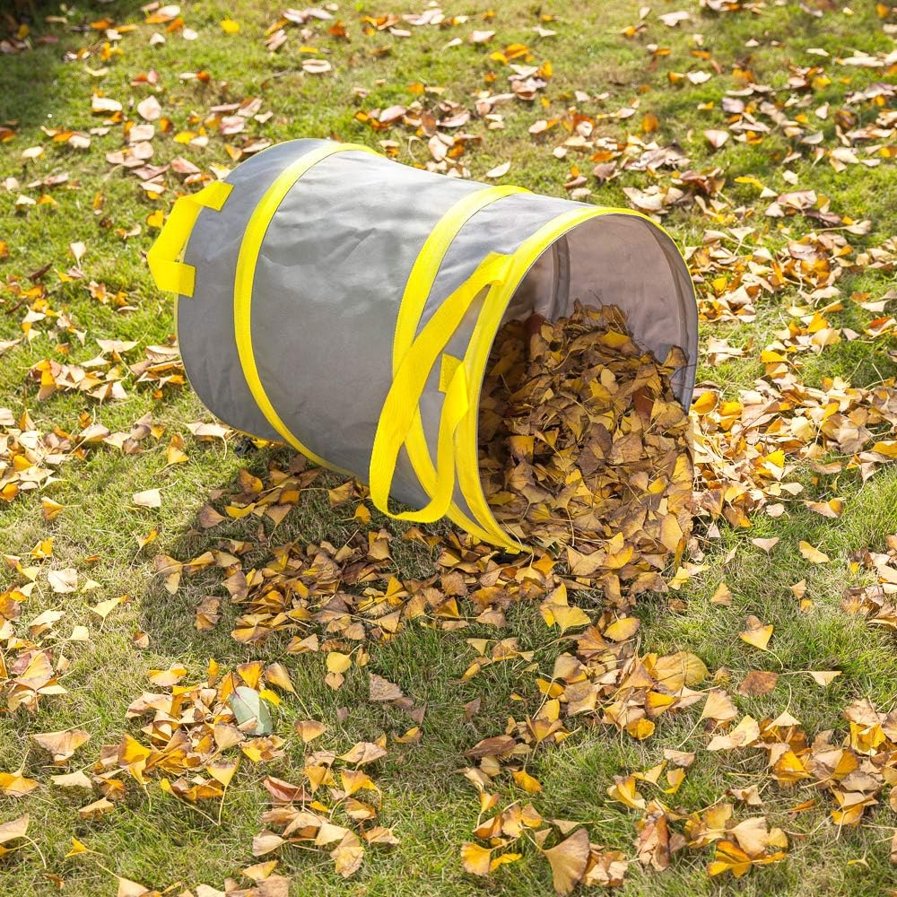 30 Gallon Collapsible Trash Can 3 Pack, Garden Bag Pop Up Camping Trash can, Reusable Leaf Bag Holder, Yard Waste Bag
