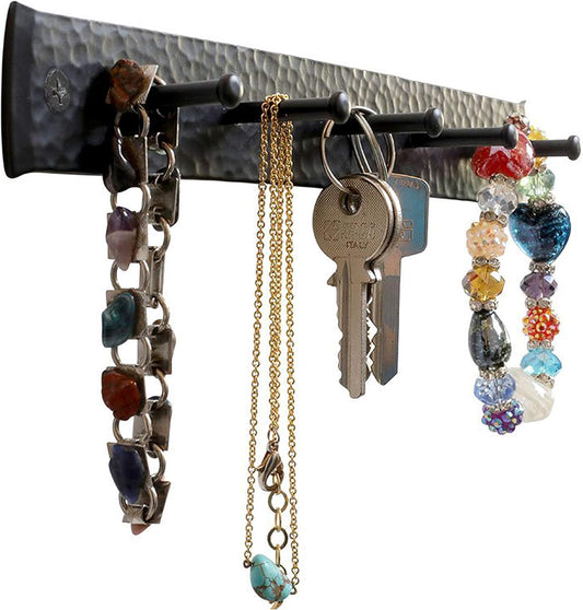 Rustic Wall Hooks for Hanging Accessories, Towel, Leash, Jewelry Hanger - Farmhouse-Style Homes - Vintage Iron Keys and Towels Rack - 10 x 1.2 x 1.2 Inch