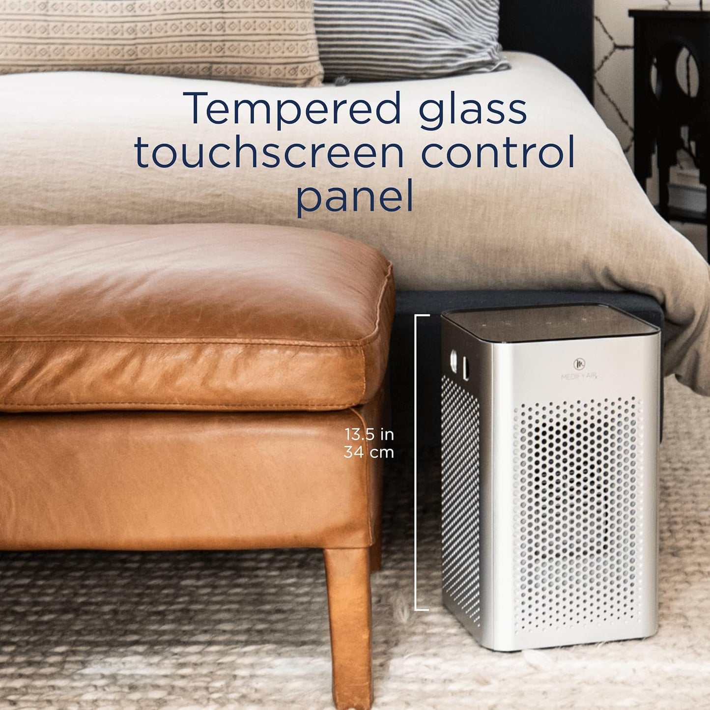 Medify MA-25 Air Purifier with True HEPA H13 Filter | 825 ft² Coverage in 1hr for Allergens, Smoke, Wildfires, Odors, Pollen, Pet Dander | Removal to 0.1 Microns | Silver, 1-Pack