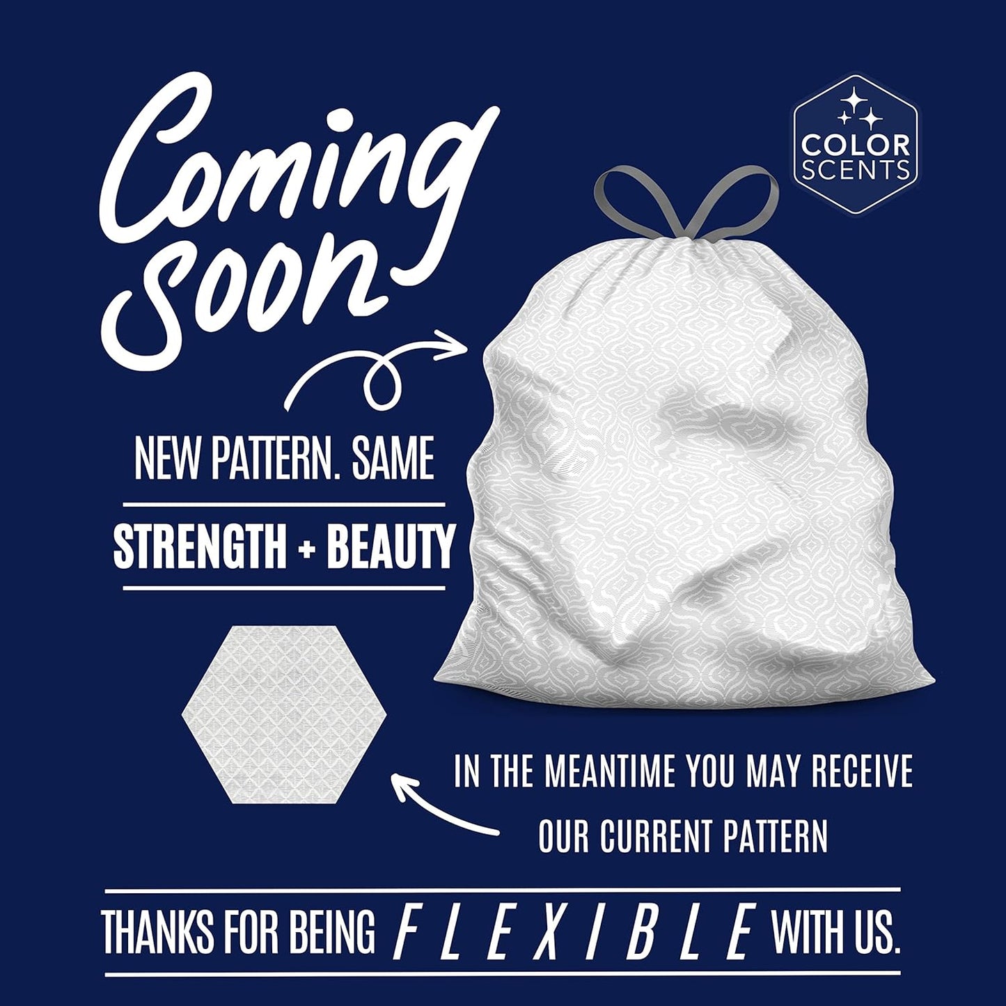 Color Scents Tall Kitchen Trash Bags - 13 Gallon, 20 Bags (5 Pack of 20 Count), Drawstring - Silver Bag in Simply Clean Scent with Microban