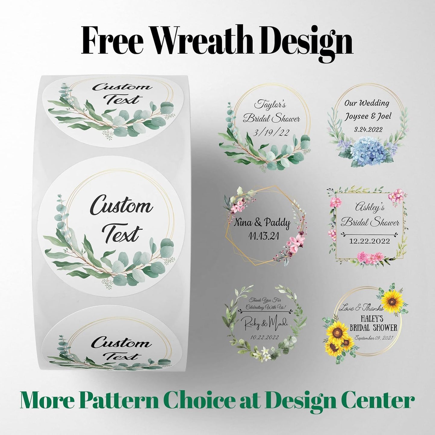 150 Custom Circle/Square BOPP Roll Labels- Personalized Stickers for Business Logo, Party, Wedding Favor, Baby Shower-Any Design Text + Image, Matte/Gloss Finish (3 Inch Square)