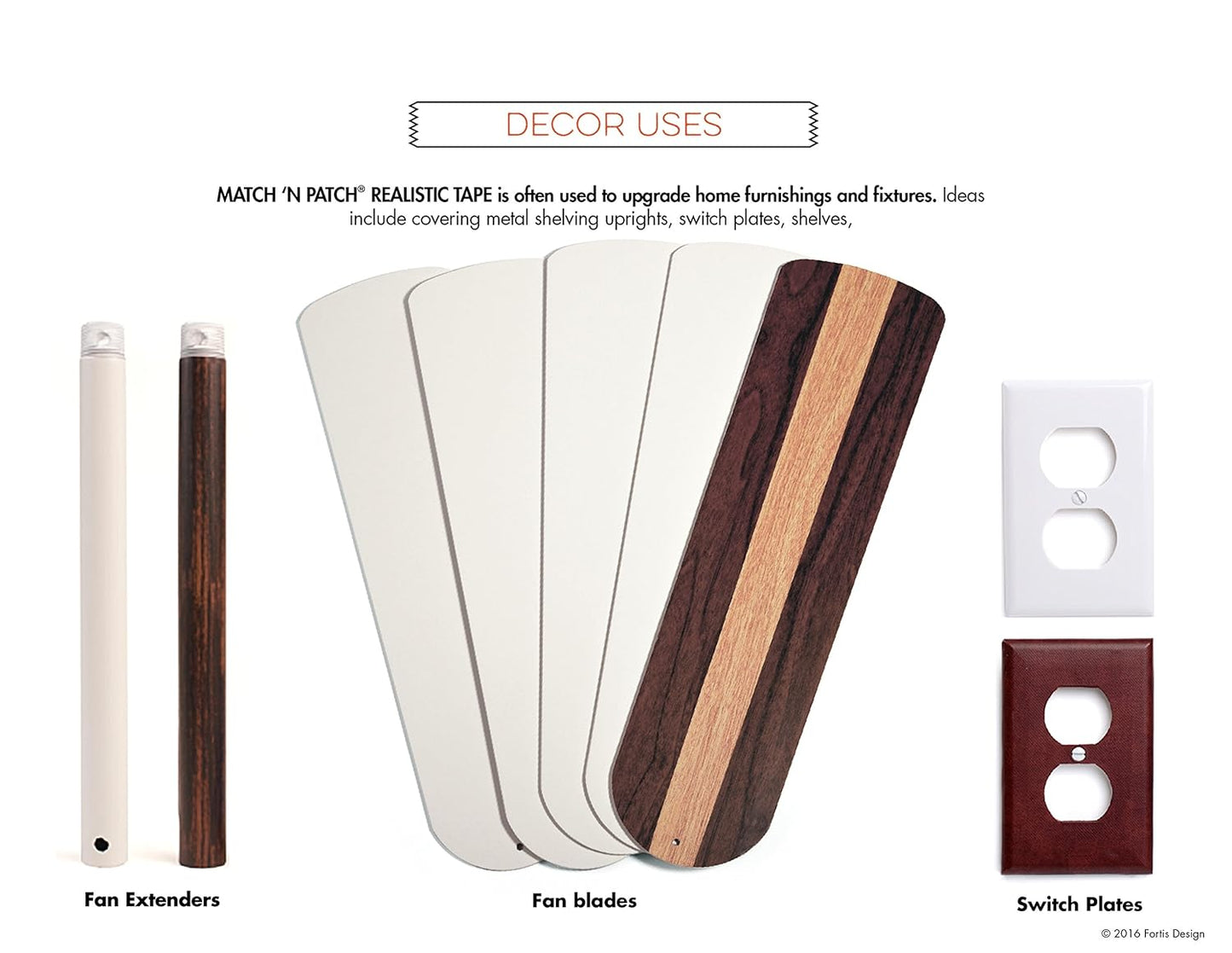 MATCH 'N PATCH Realistic Wood Grain Repair Tape - Durable Multi-Use Adhesive Tape for Furniture, Floors, Cabinets, Windows, Doors, RV, Home Decor & DIY Projects - Antique Oak, 2.25 in x 15 feet