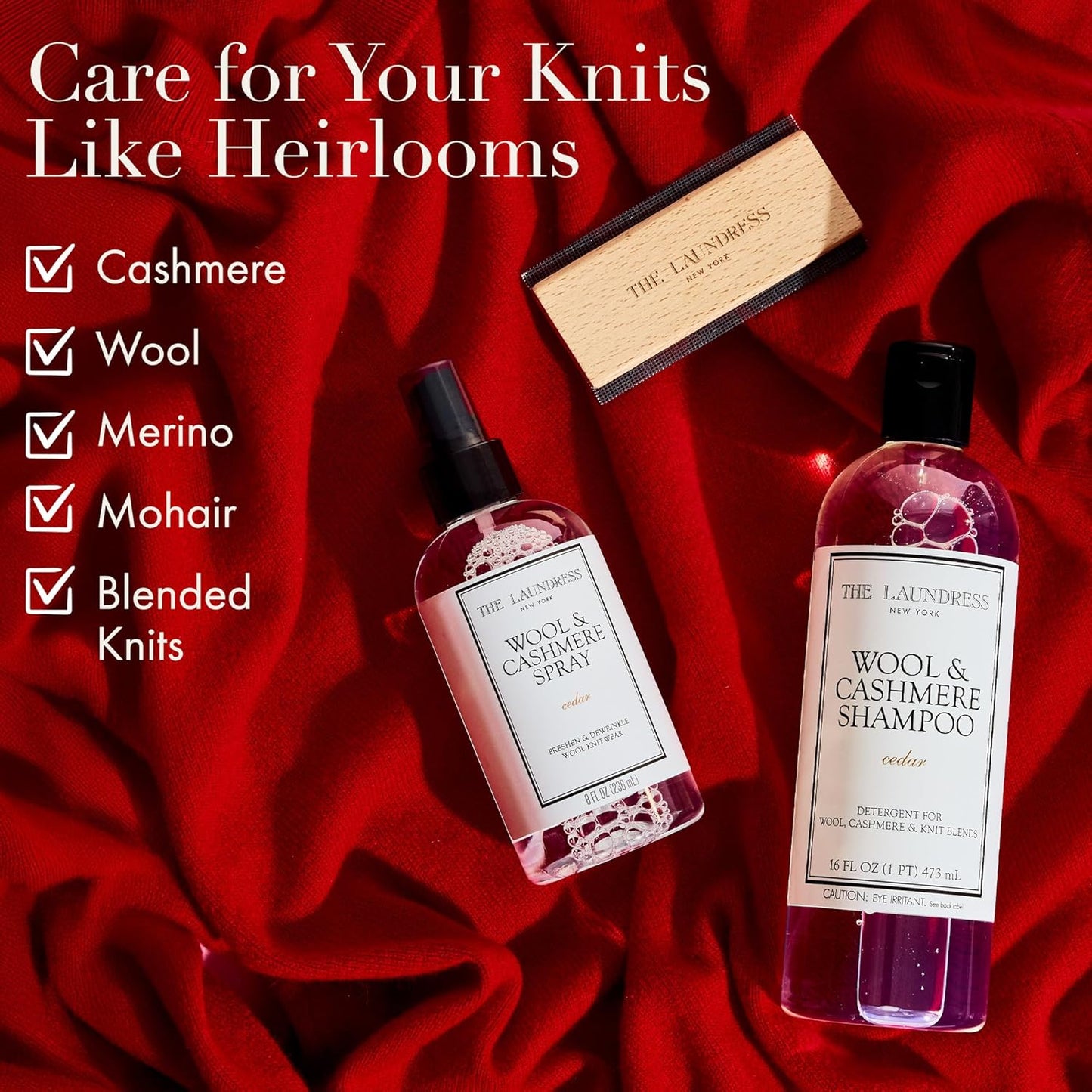 The Laundress Wool & Cashmere Shampoo, Double Concentrated, Cedar Scent, Wool Detergent, Wool Wash, Cashmere Shampoo, 16 Fl Oz