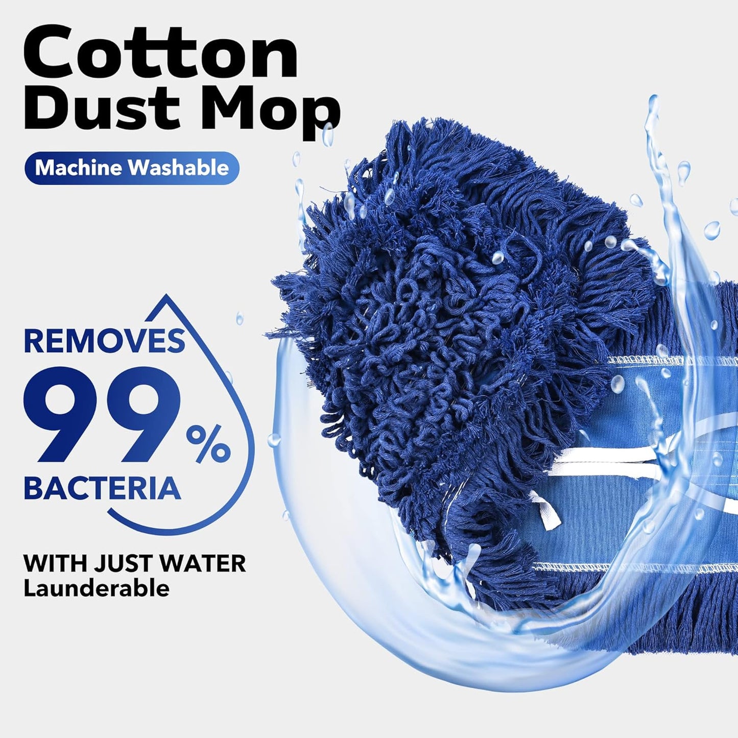 Matthew Cleaning 24'' Industrial Strength Cotton Dust Mop Refill Washable Replacement Heads for Residential & Commercial Use Fit Standard Dust Mop Frames, Hardwood, Laminate, Concrete Floors 6 Pack