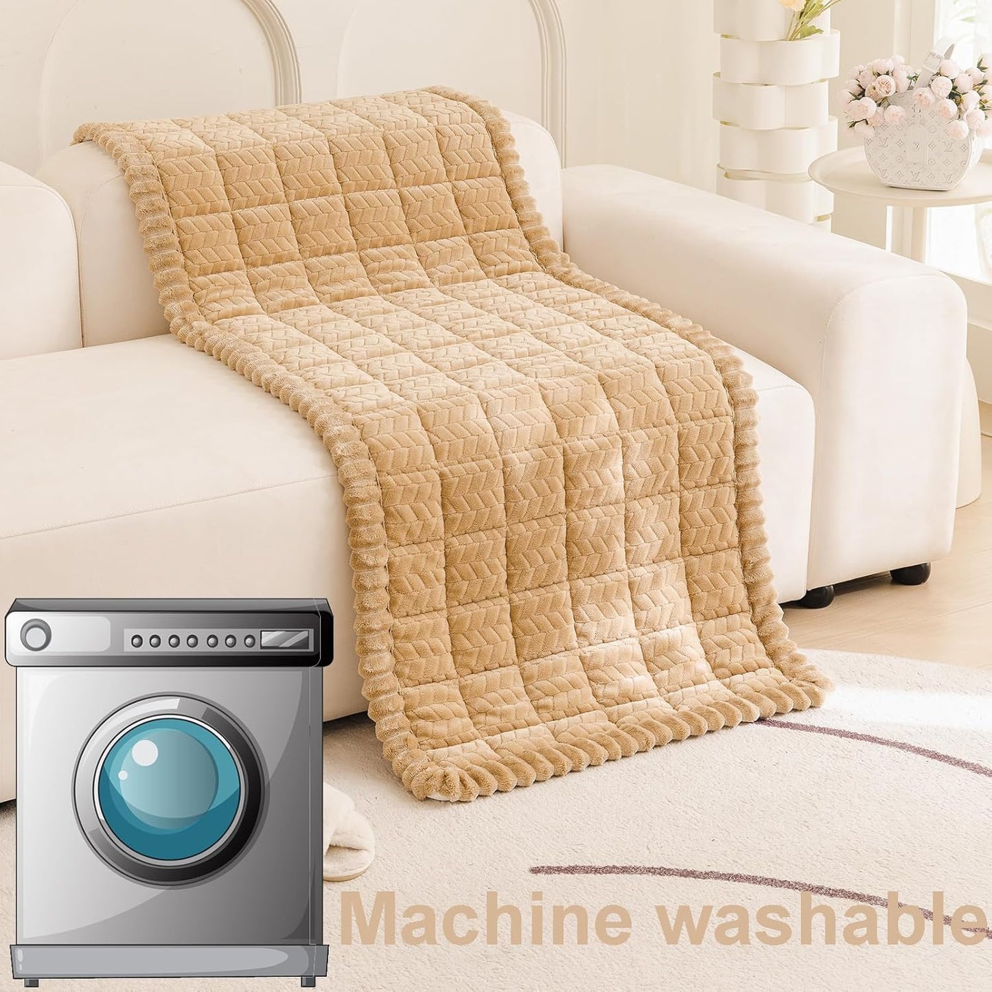 Mivnue Pet Couch Cover Protector Sofa Covers for Pets Washable Non Slip Couches and Sofas Dog Mat (Coffee, 27.6" x 59.1")