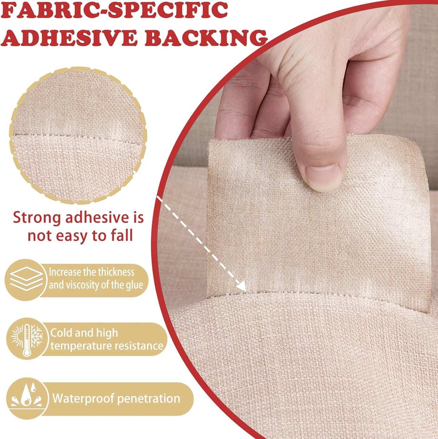 Linen Repair Tape 4x70 Inch Self-Adhesive Couch Patch Repair Fabric Patch for Furniture,Sofas,Cushion,Chairs,Bags,Linen Goods(Beige)