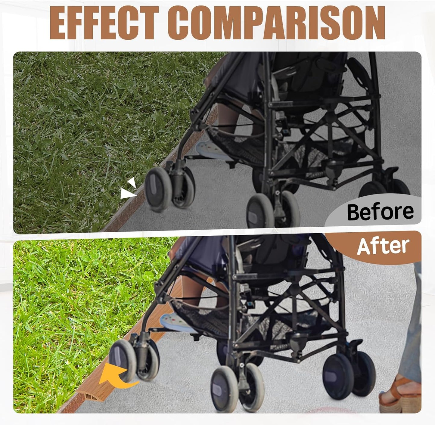 Floor Transition Strip Door Threshold 79" Floor Transition Reducer Trim on The Edges Threshold Strip Self Adhesive Suitable for Doorways, Tiles, Carpet