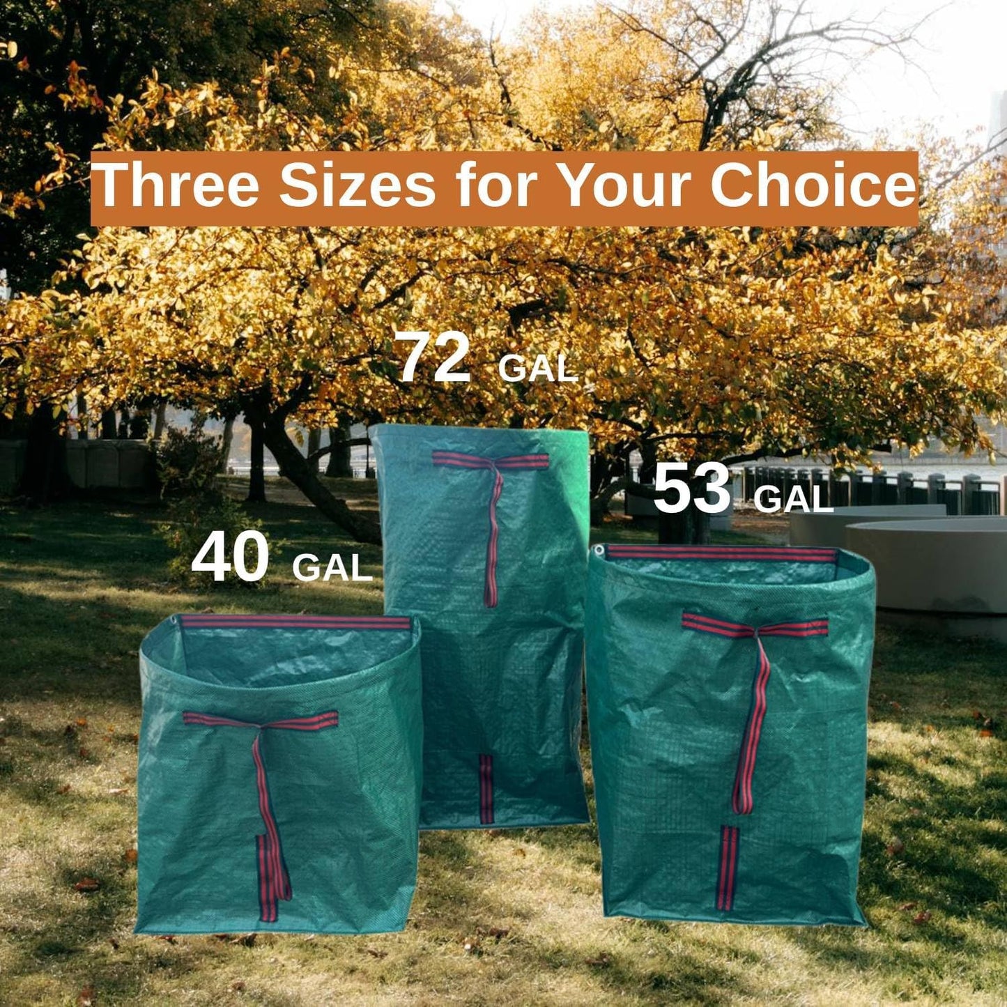 72 gallon Leaf Collector bags,4-Pack Yard Waste Bags,Large Dustpan-Type Lawn Bags, Leaf Bags for leaf vacuum Yard Debris,Grass Clippings,Collapsible Trash Can for Parties,Laundry,Camping