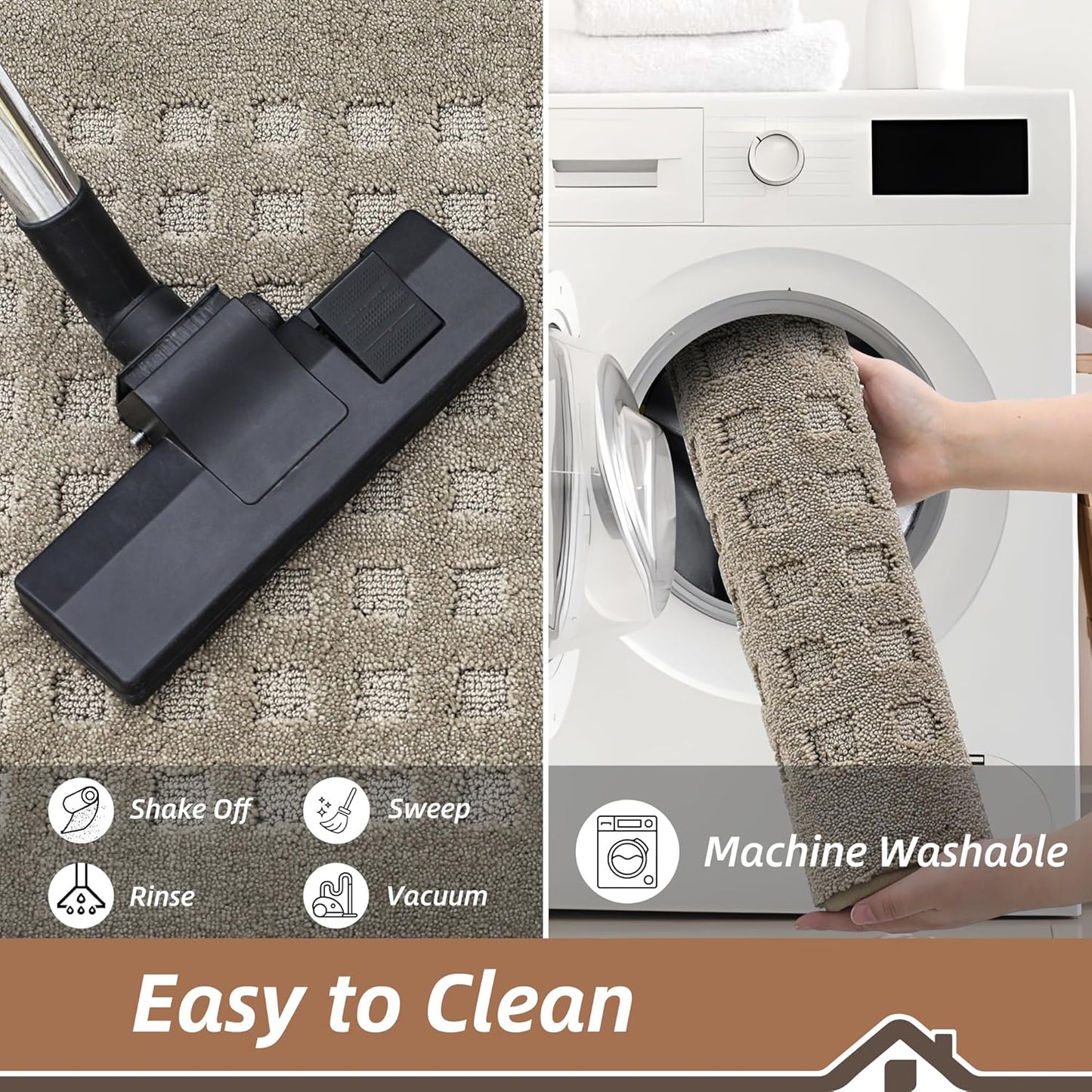 BEQHAUSE Waffle Door Mats Indoor 32"x48", Dog Mat for Muddy Paws Absorbent and Dirt Resist Floor Mats Non-Slip Washable Rugs for Entryway, Welcome Mat for Front Back Door, Muddy Wet Shoes, Beige