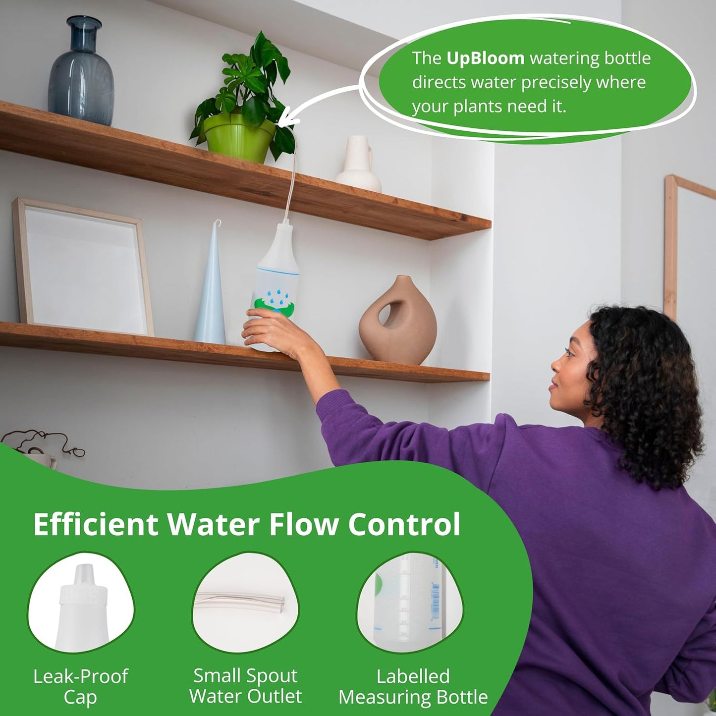 UpBloom - 32 Oz Squeeze Bottle for Hanging Plants, Squirt Bottle/Water Container for Outdoor/Indoor Hanging Plant Made in The USA (Great Alternative for Outdoor/Indoor Watering Can)