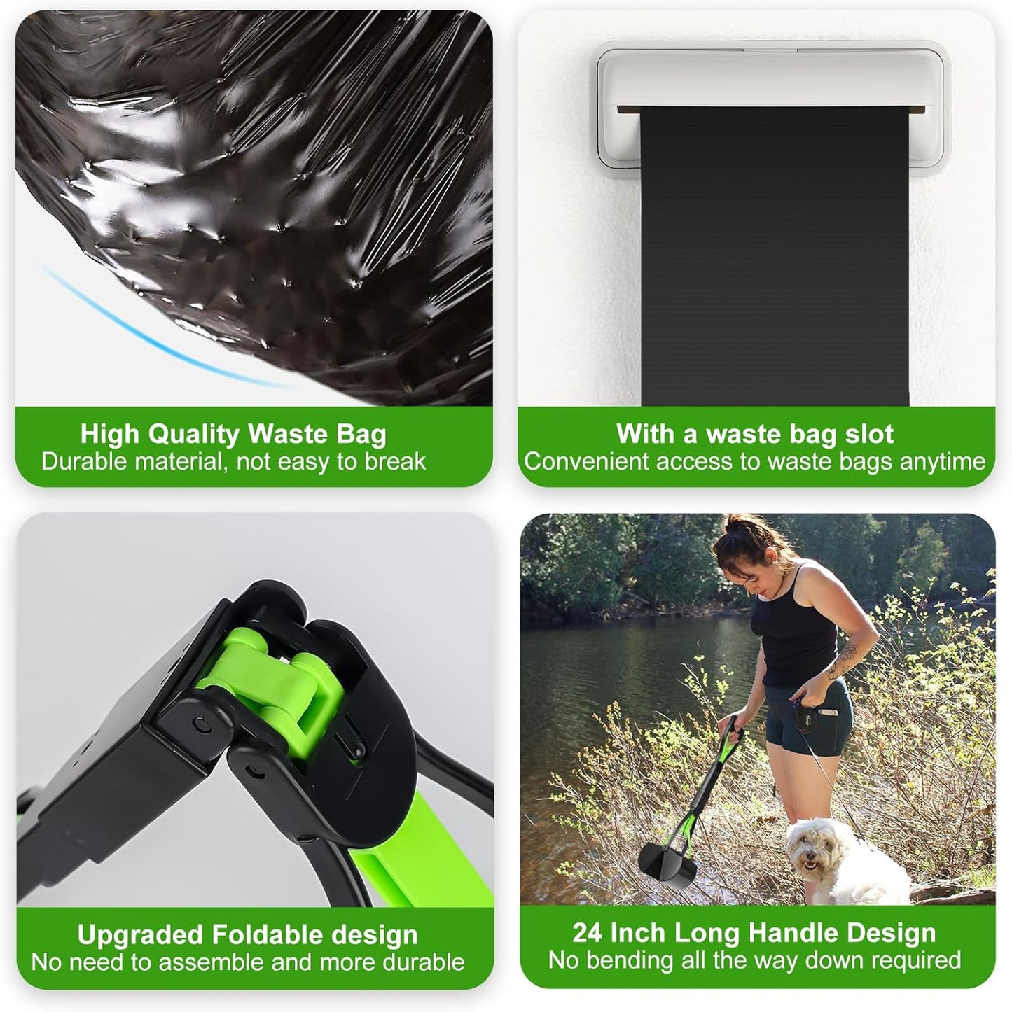 Dog Poop Trash Can Outside with Pooper Scooper and Metal Rake & Tray, 20L/5Gal Dog Waste Trash Can with Lid, Pedal and Removable Inner Waste Bin, Pet Poop Bin with 100 Bags