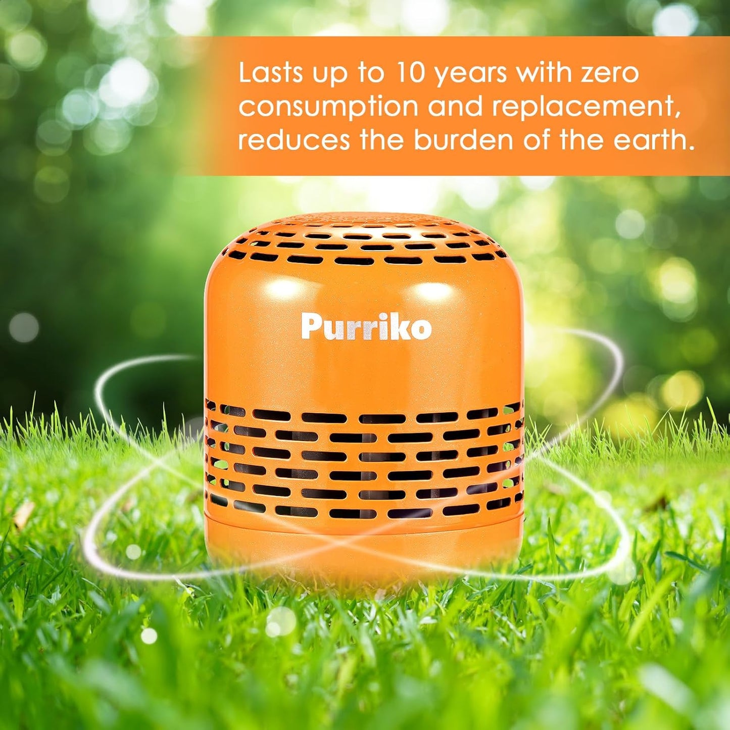 Purriko Refrigerator Deodorizer,Lasts up to 10 Years,Refrigerator Odor Eliminator,Fridge Deodorizer,More Effective Than Baking Soda Bamboo Air Purifying Bags,Orange