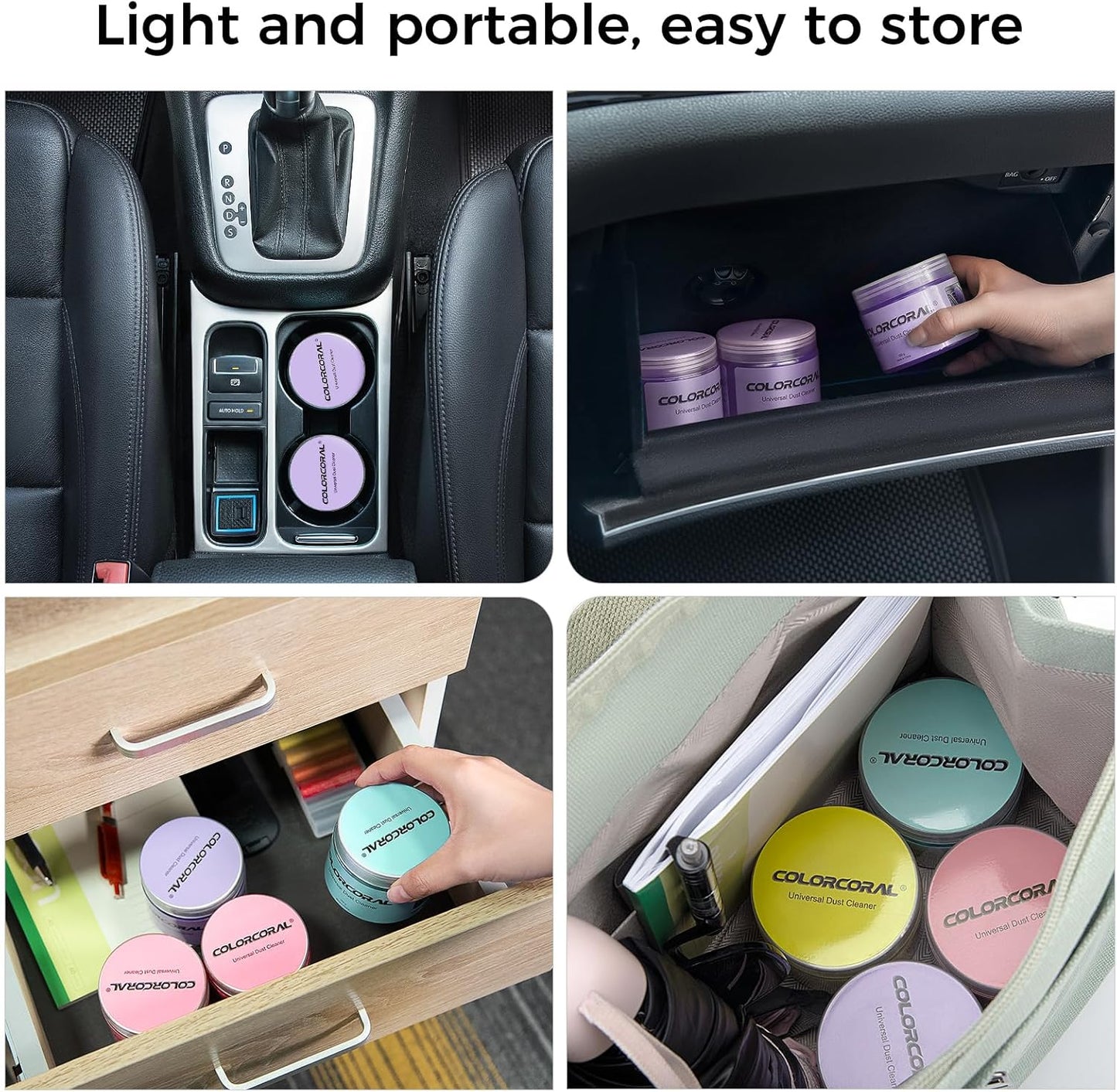 COLORCORAL Cleaning Gel for Car Universal Gel Cleaner Auto Detailing Car Vent Keyboard Cleaning Putty Car Interior Cleaner Dashboard Dust Remover Putty Auto Duster Cleaning Kit 160G - Purple