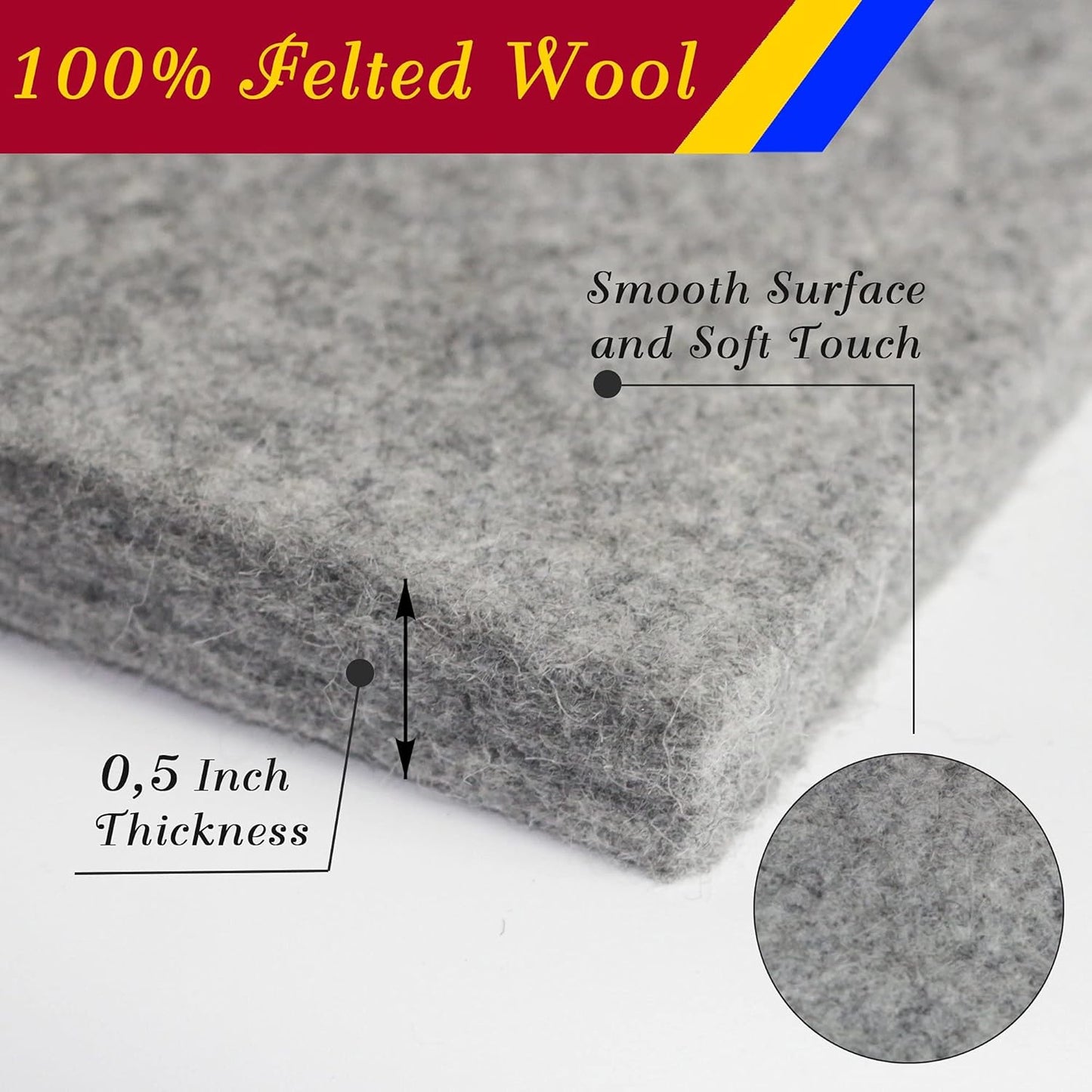 Wool Pressing Mat 60" x 22" Quilting Ironing Pad - 100% New Zealand Felted Wool Iron Board for Quilters, Great for Quilting & Sewing Projects by SAVINA