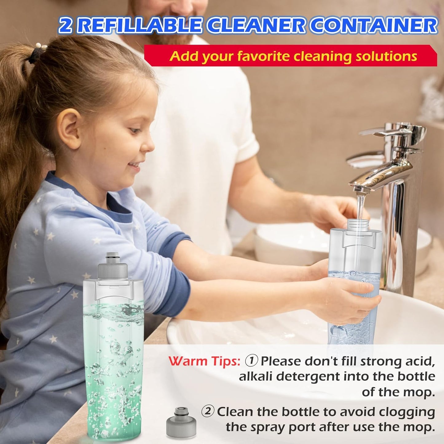 Wet Dust Mops for Hardwood Floor Cleaning - MEXERRIS Spray Mops with 4X Reusable Washable Pads 2X Bottles Microfiber Wood Floor Mop Home Commercial Use for Hardwood Wood Laminate Ceramic Tiles