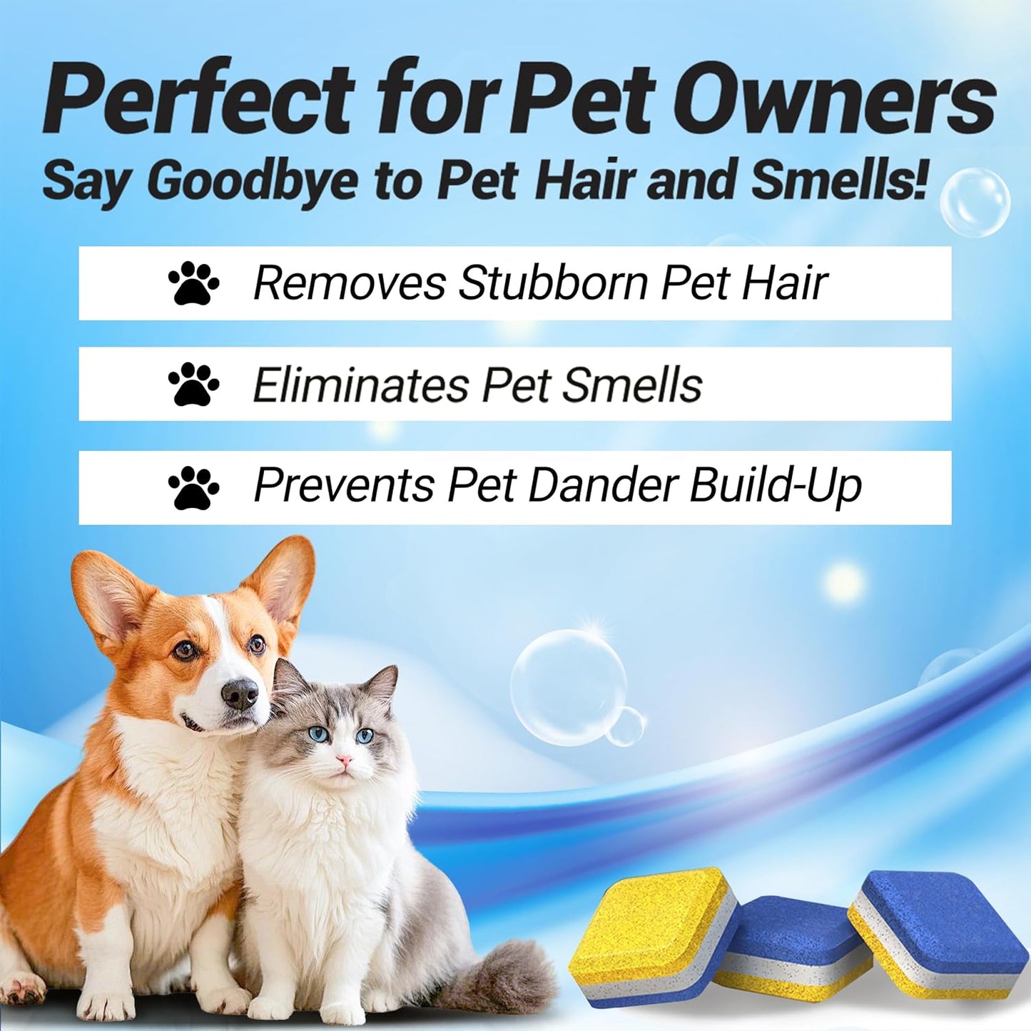 Washing Machine Cleaner Tablets 14 Pack for HE Front Load - Eco Friendly Washer Cleaning Tablets Formula - Pets Hair & Smell Solution - Septic Safe Descale Deodorize Protect - 1 Plus Year Supply