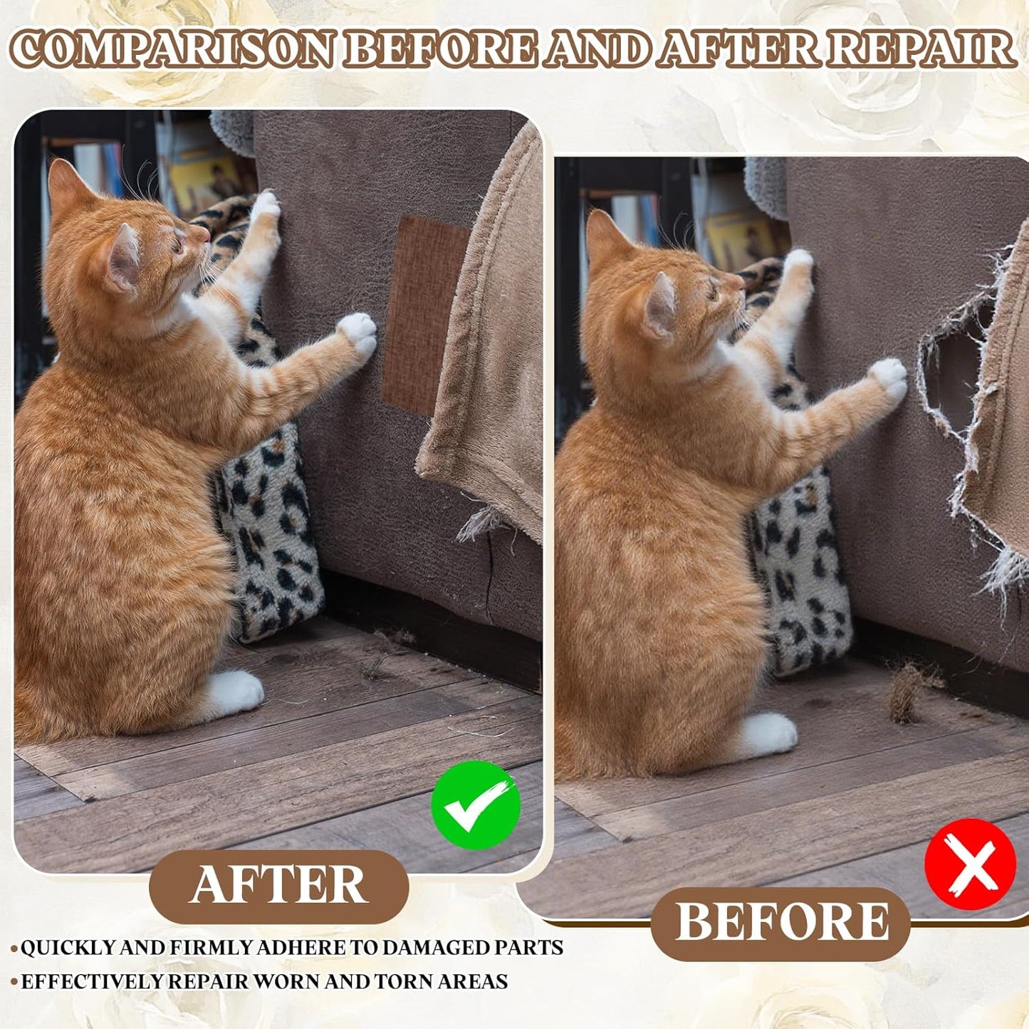 PATIKIL Linen Repair Patch, 8 x 11 Inch Self-Adhesive Linen Fabric Repair Patches for Sofa Couch Clothes Handbag Tents Car Seats Furniture, Beige