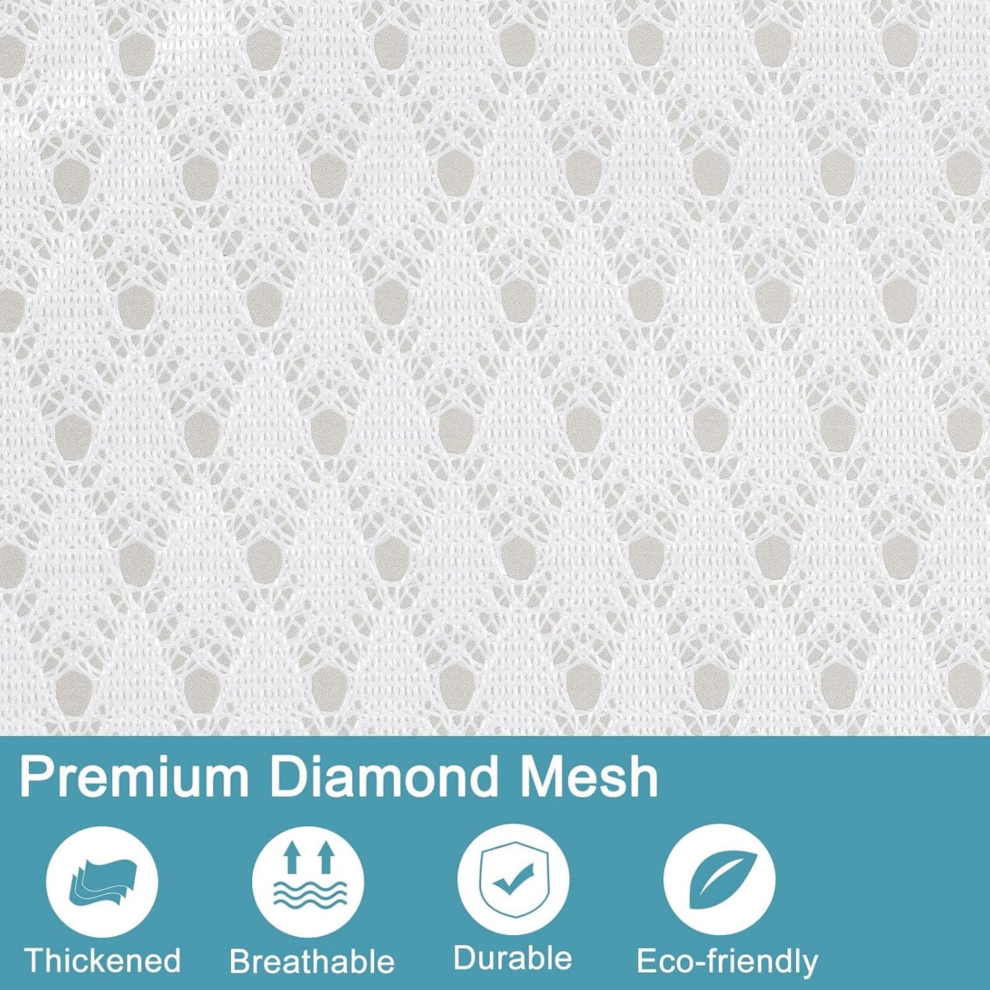 Polecasa Diamond Mesh Laundry Bags, 2Pcs 24 x 36 inches Heavy Duty Mesh Laundry Bag with ID Tag and Drawstring Closure, Large Laundry Hamper Liner, Laundry Bag for Travel, Sports, Dorms (White)