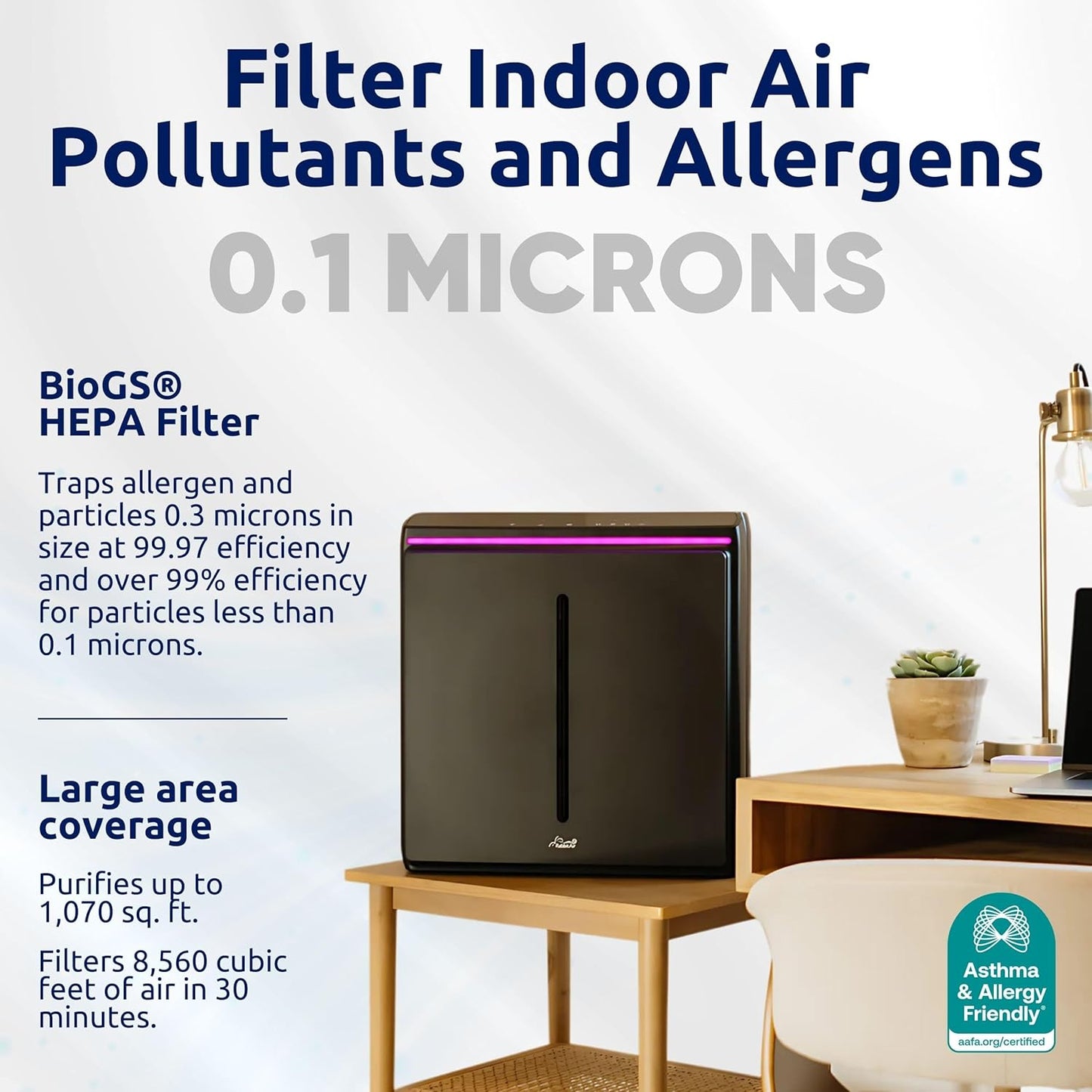 Rabbit Air, A3 SPA-1000N Air Purifiers for Home, Ultra Quiet HEPA Air Purifier - Wall Mountable Air Purifiers for Home Large Room, Allergies, Dust, Mold, Smoke & VOCs - (Black, Odor Remover Filter)