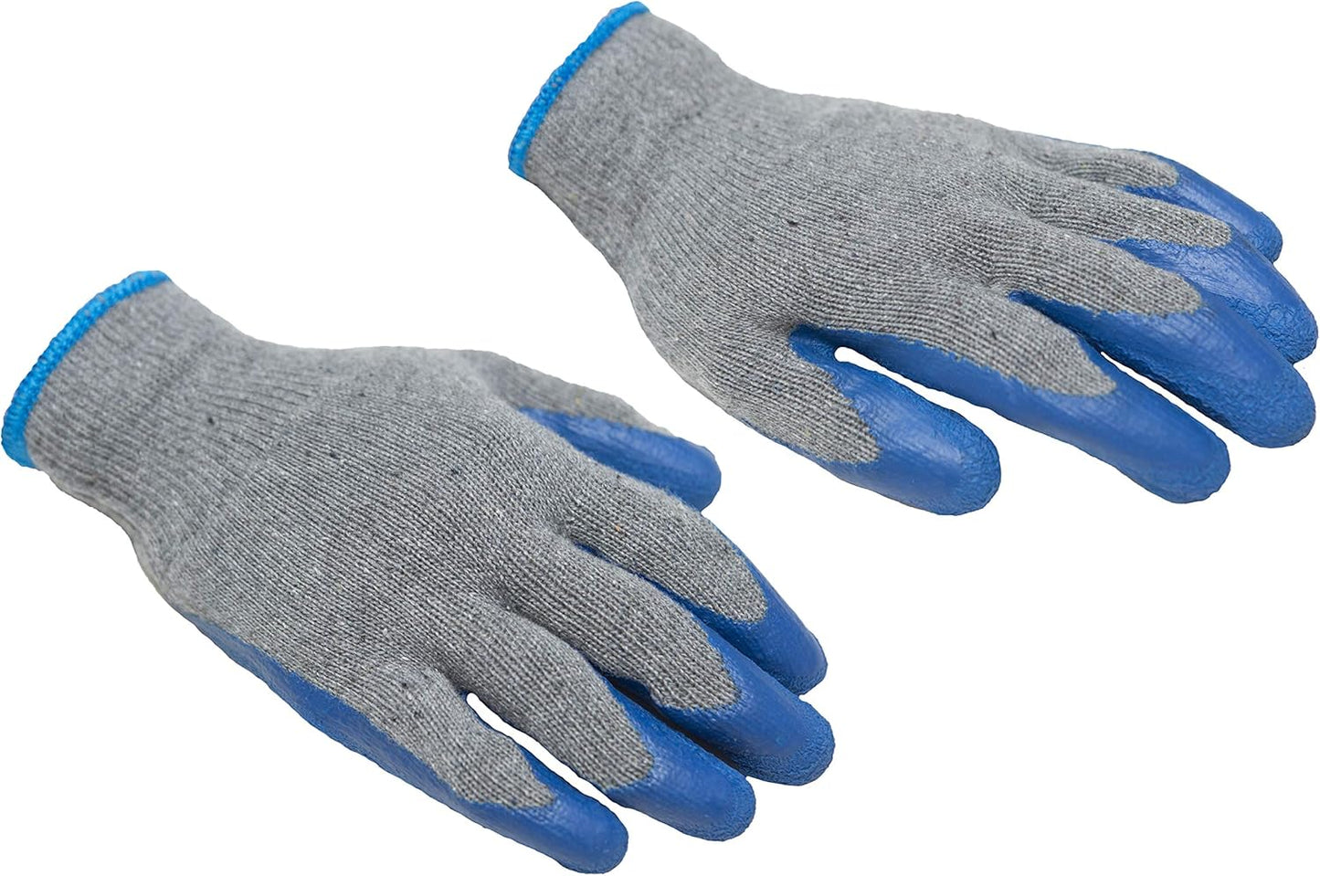 G & F Products - 3100L-DZ-Parent 12 Pairs Large Rubber Latex Double Coated Work Gloves for Construction, gardening gloves, heavy duty Cotton Blend Blue
