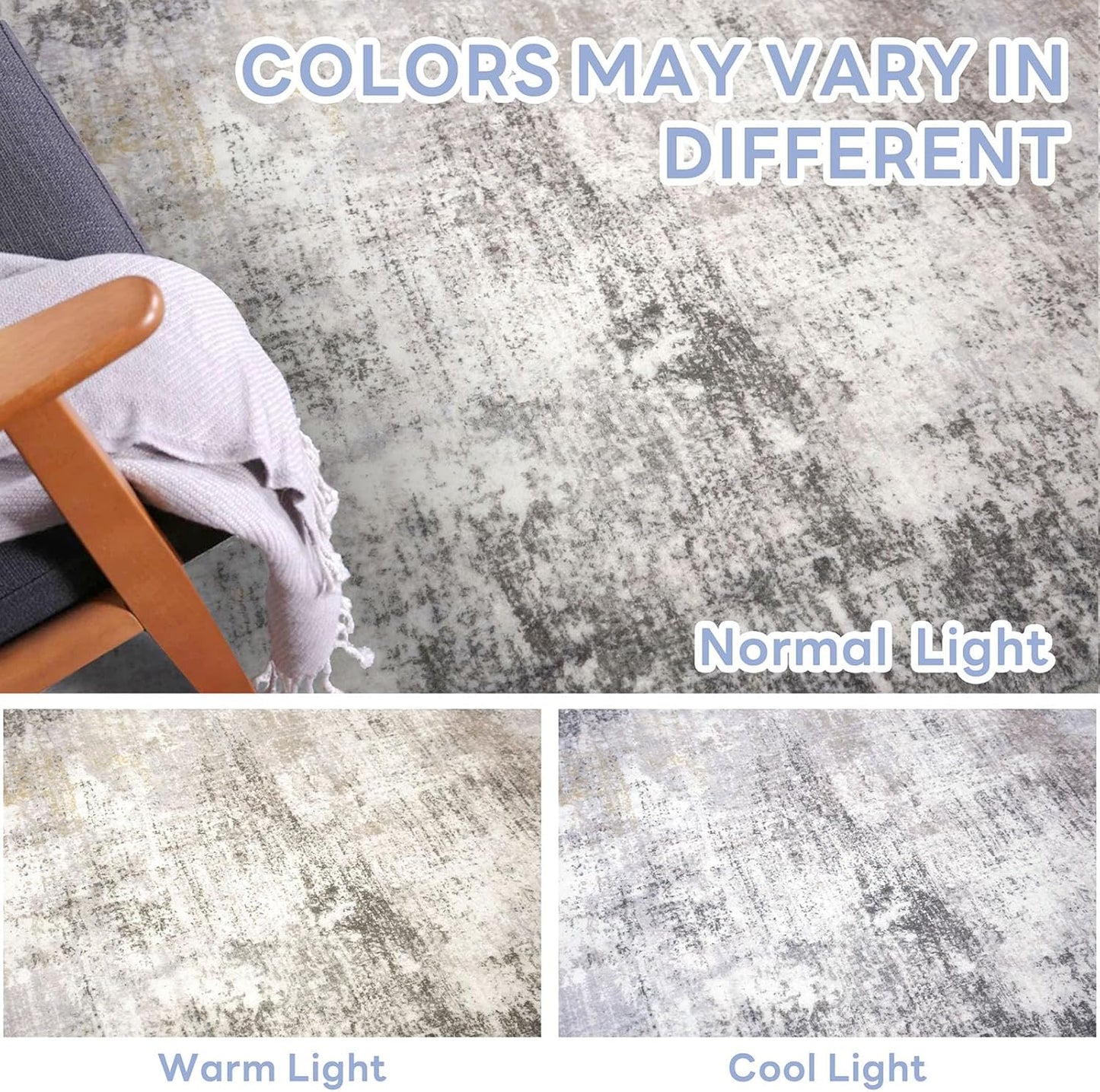 IOHOUZE Abstract Runner Rug 2x12 Ft Washable Runners for Hallways, Non Slip Kitchen Runner Printed Faux Wool Entryway Runner Indoor, Modern Abstract Floor Carpet for Hall Kitchen, Grey Beige