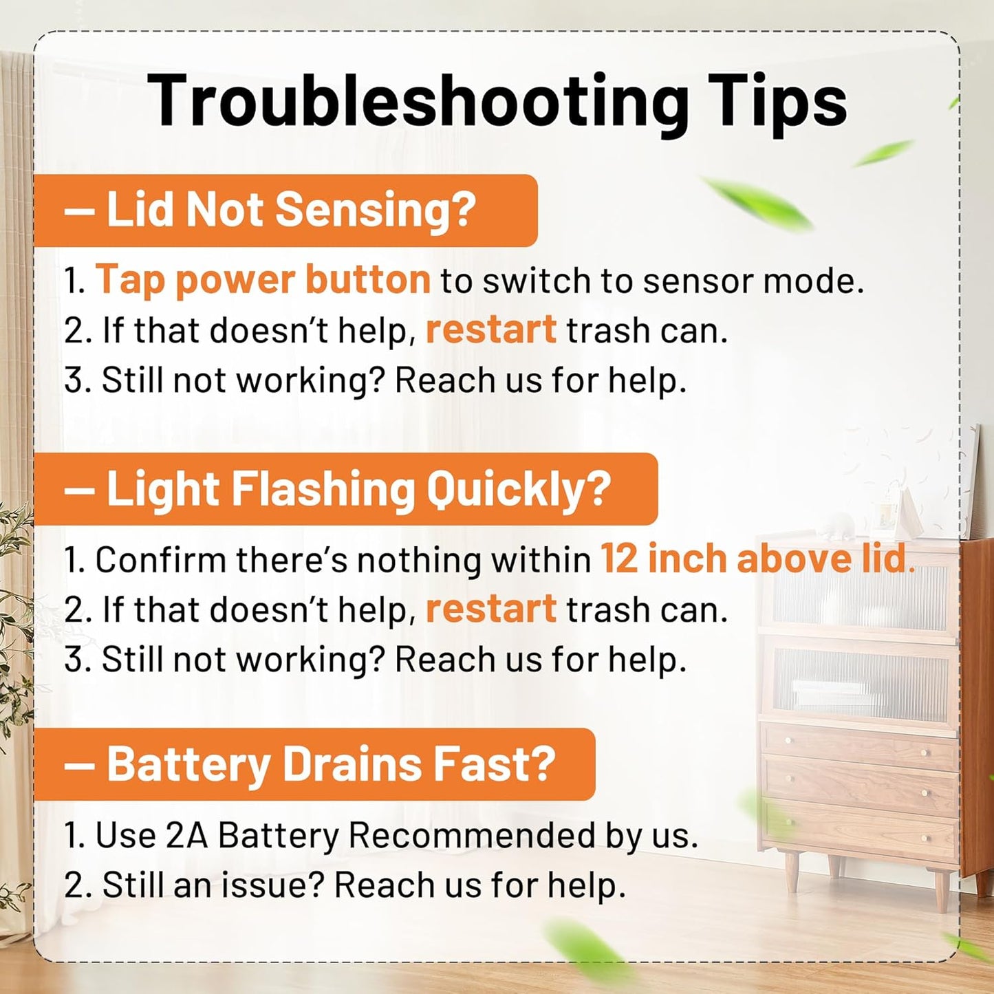 2 Pack 2.7 Gal Bathroom Trash Can with Lid, Automatic Trash Can Small Smart Garbage Can Touchless, Slim Motion Sensor Waterproof Plastic Trash Bins for Bedroom Office Kitchen Toilet