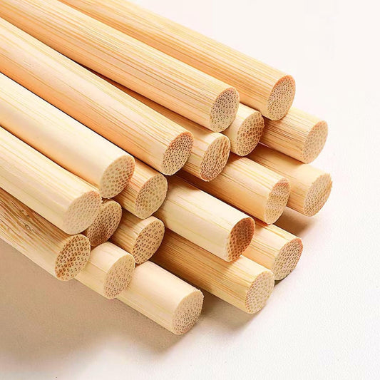 100 PCS Dowel Rods Wood Sticks Wooden Dowel Rods - 3/8 x 17.5 Inch Unfinished Bamboo Sticks - for Crafts and DIYers