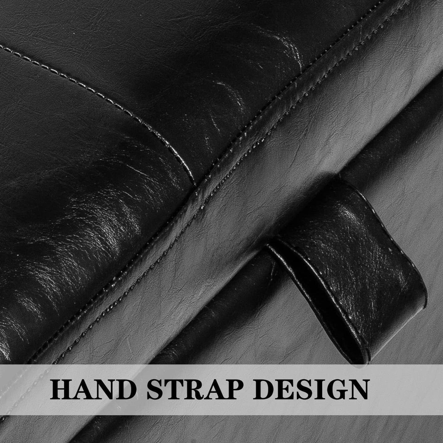 Adeco Storage Ottoman Foot Rest Stool, Leather Ottoman Footstool with Solid Wood Legs and Hinged Lid, 17.7" Small Foot Stool for Living Room, Bedroom