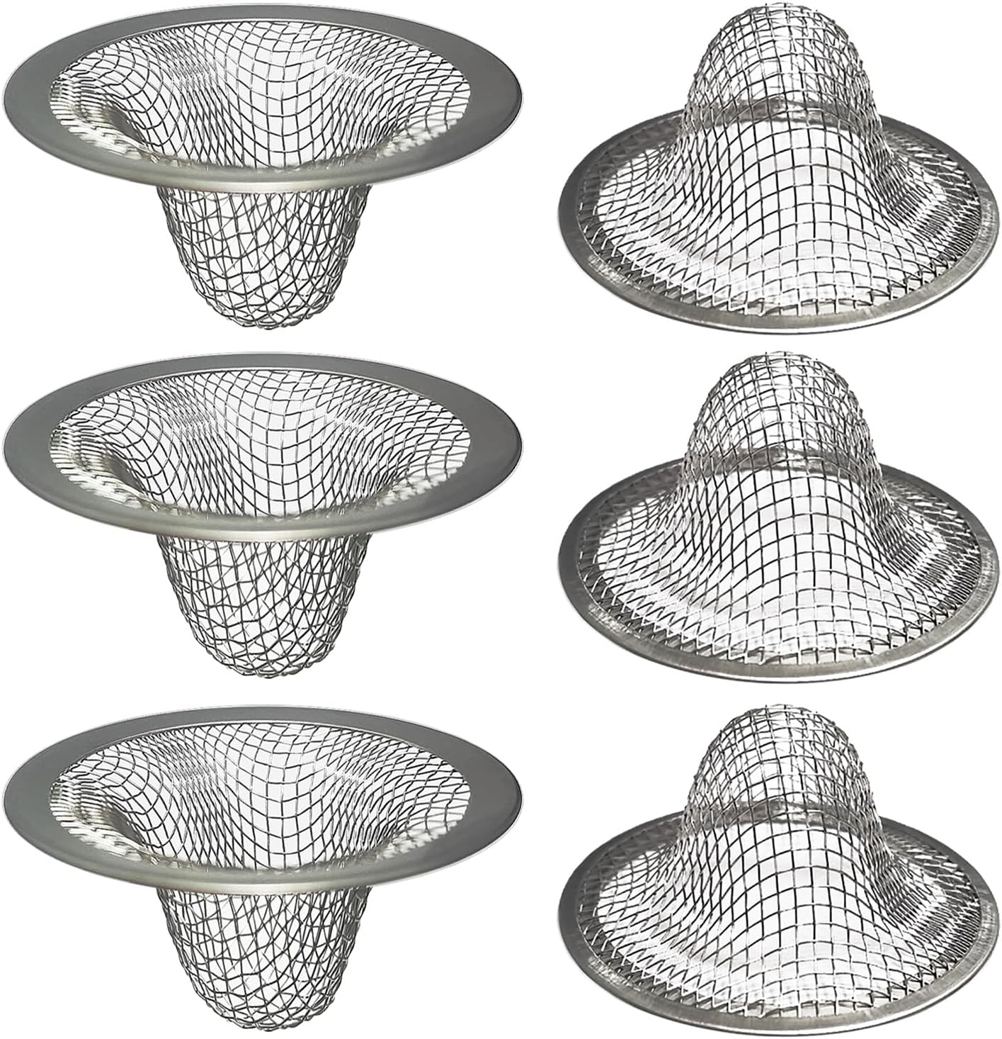 1.0" Bathroom Sink Drain Strainers, 6PCS Drain Hair Catchers for Laundry, Mop Pool, Utility, Slop, RV Sink, Stainless Steel Drain Filter