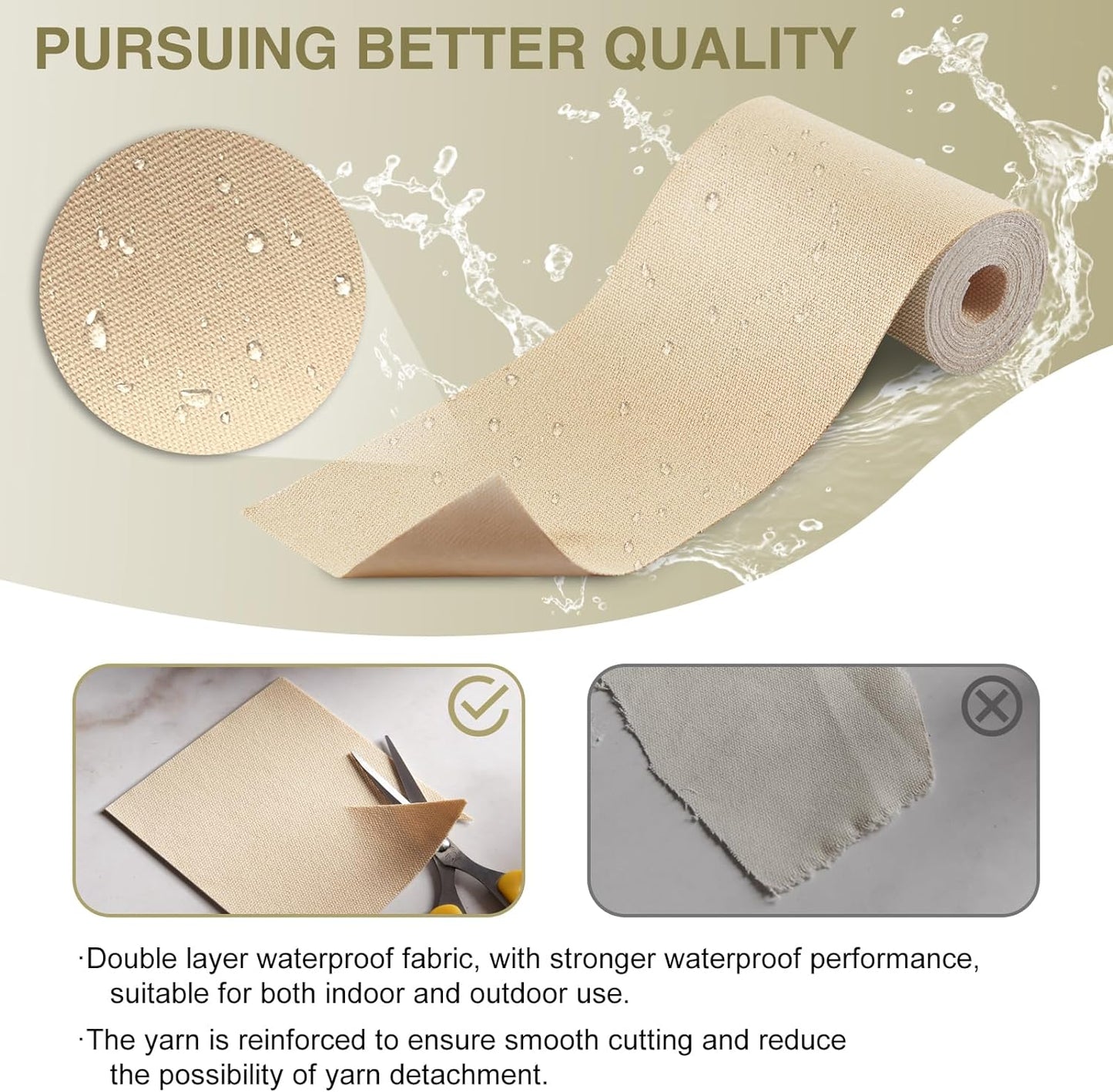 Canvas Repair Tape 4×70 Inch Waterproof Self-Adhesive Fabric Repair Patch for Repairing Boat Covers,Tents,Patio Umbrellas,Car Seats,Luggage,Sofas.(Off-White)